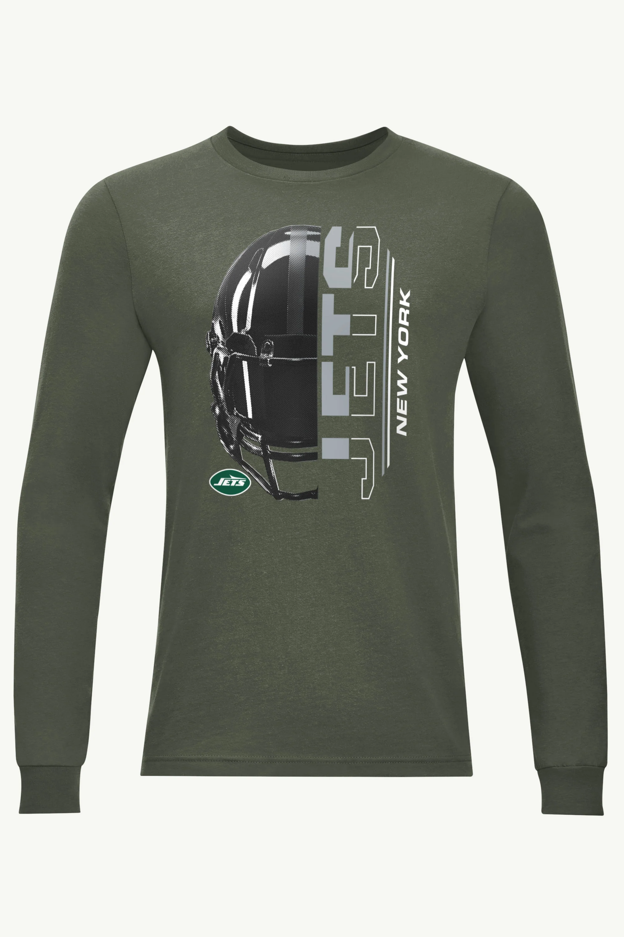 MENS NEW YORK JETS HALF HELMET LONG SLEEVE T SHIRT