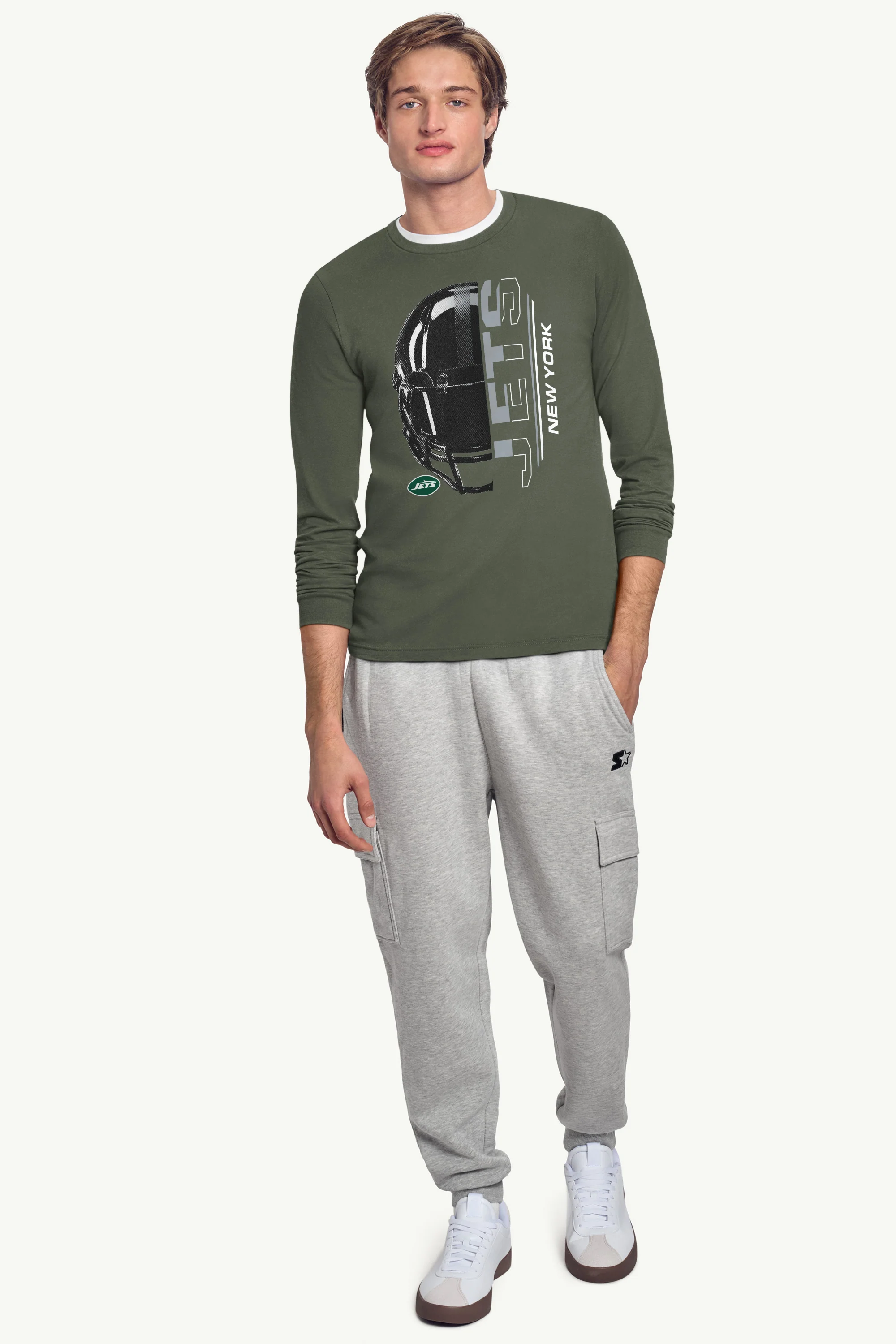 MENS NEW YORK JETS HALF HELMET LONG SLEEVE T SHIRT - Image 3