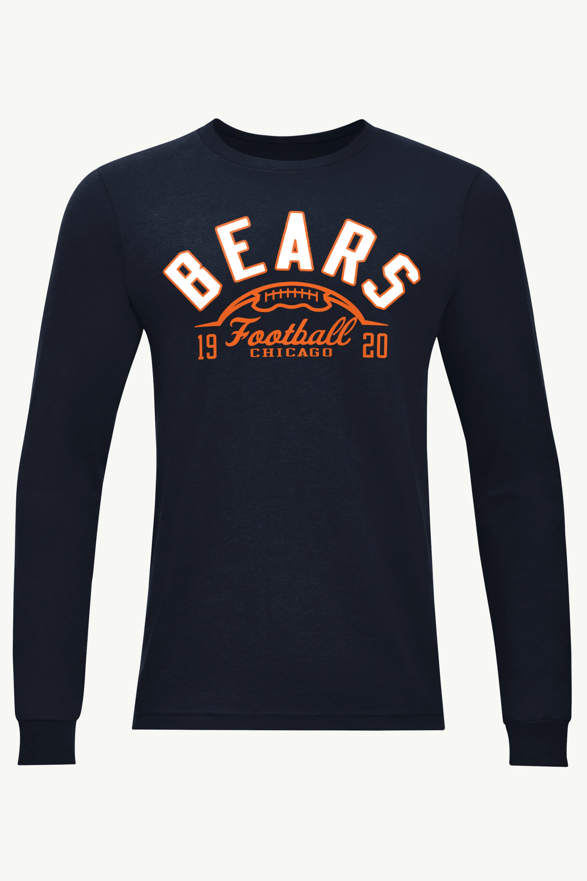 MENS CHICAGO BEARS HALF BALL LONG SLEEVE T SHIRT