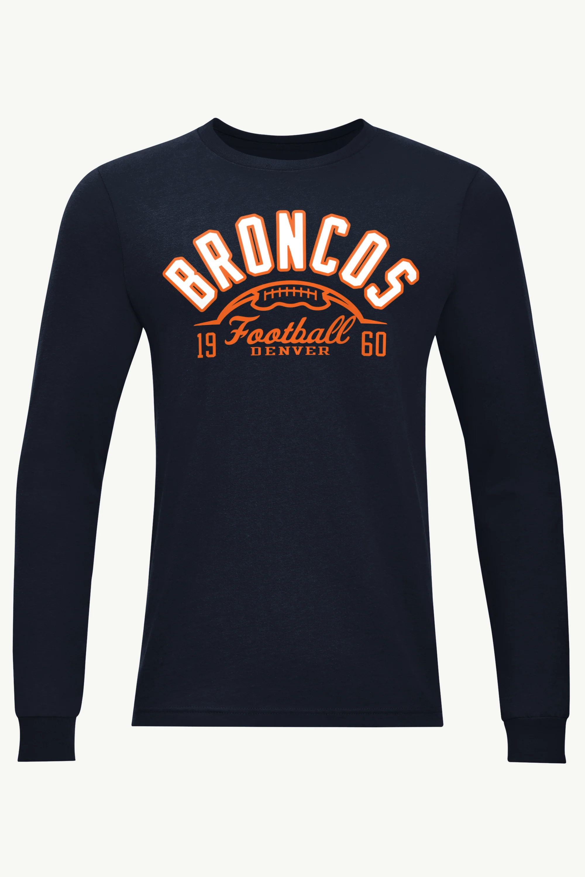 MENS DENVER BRONCOS HALF BALL LONG SLEEVE T SHIRT