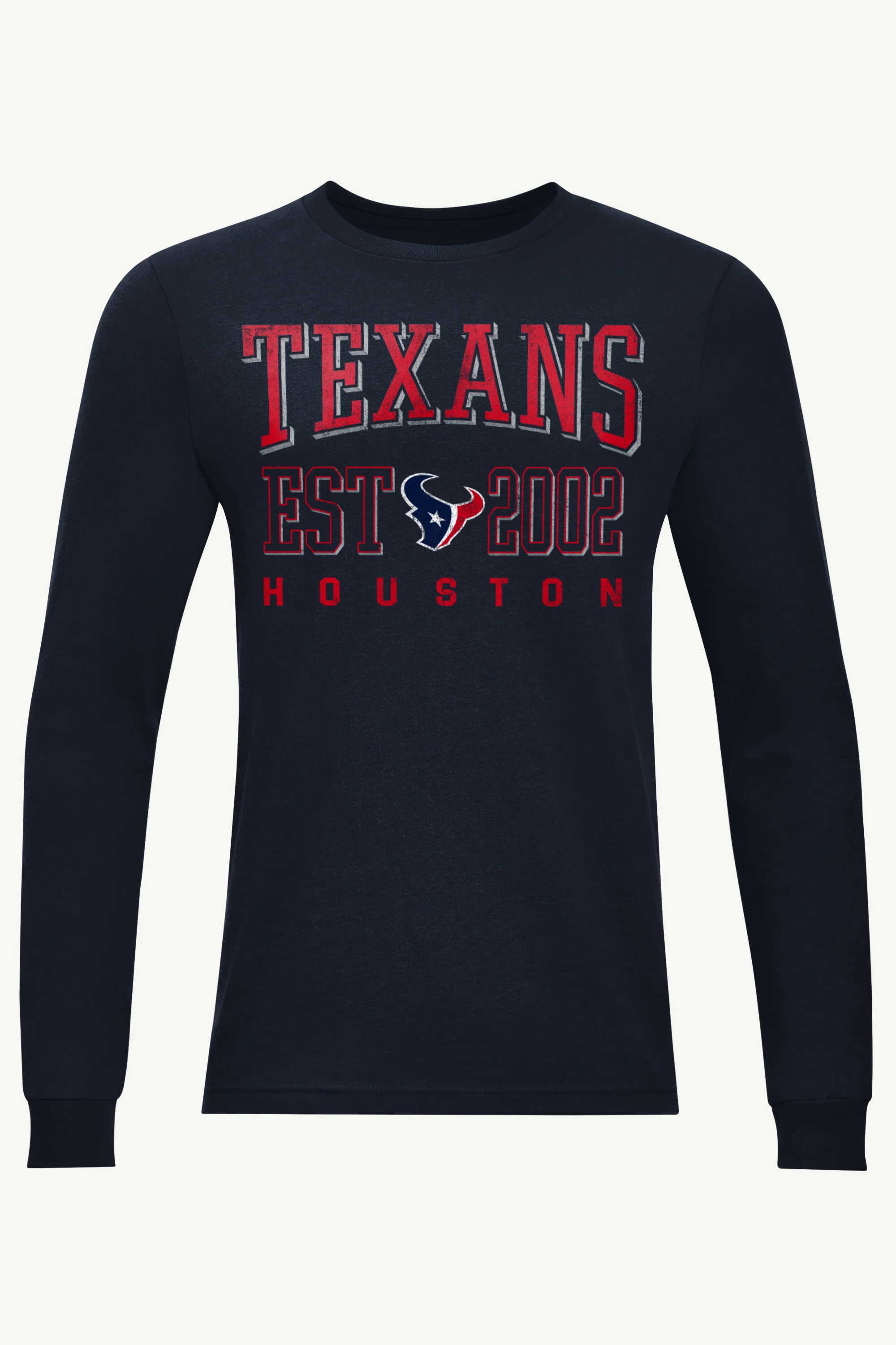 MENS HOUSTON TEXANS RETRO LONG SLEEVE T SHIRT
