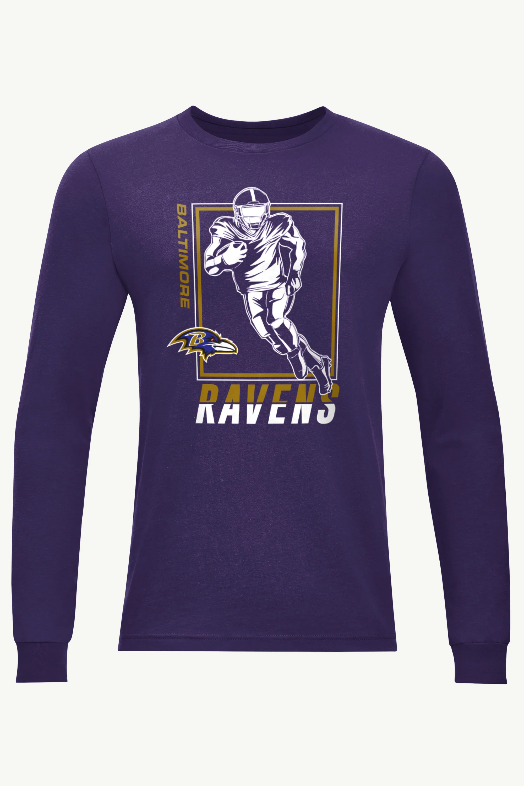 MENS BALTIMORE RAVENS PLAYER GRID LONG SLEEVE T SHIRT