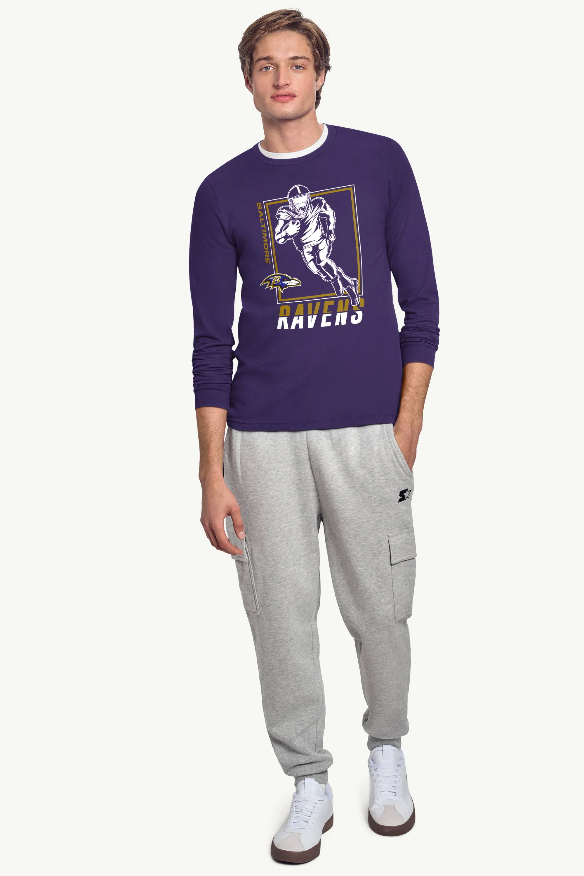 MENS BALTIMORE RAVENS PLAYER GRID LONG SLEEVE T SHIRT - Image 3