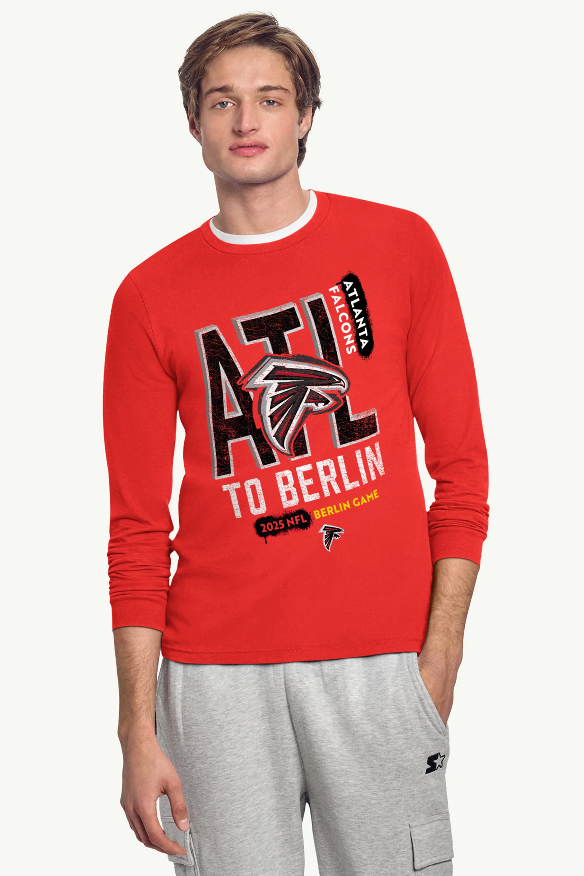 MENS ATLANTA FALCONS TO BERLIN WE GO LONG SLEEVE T SHIRT - Image 2