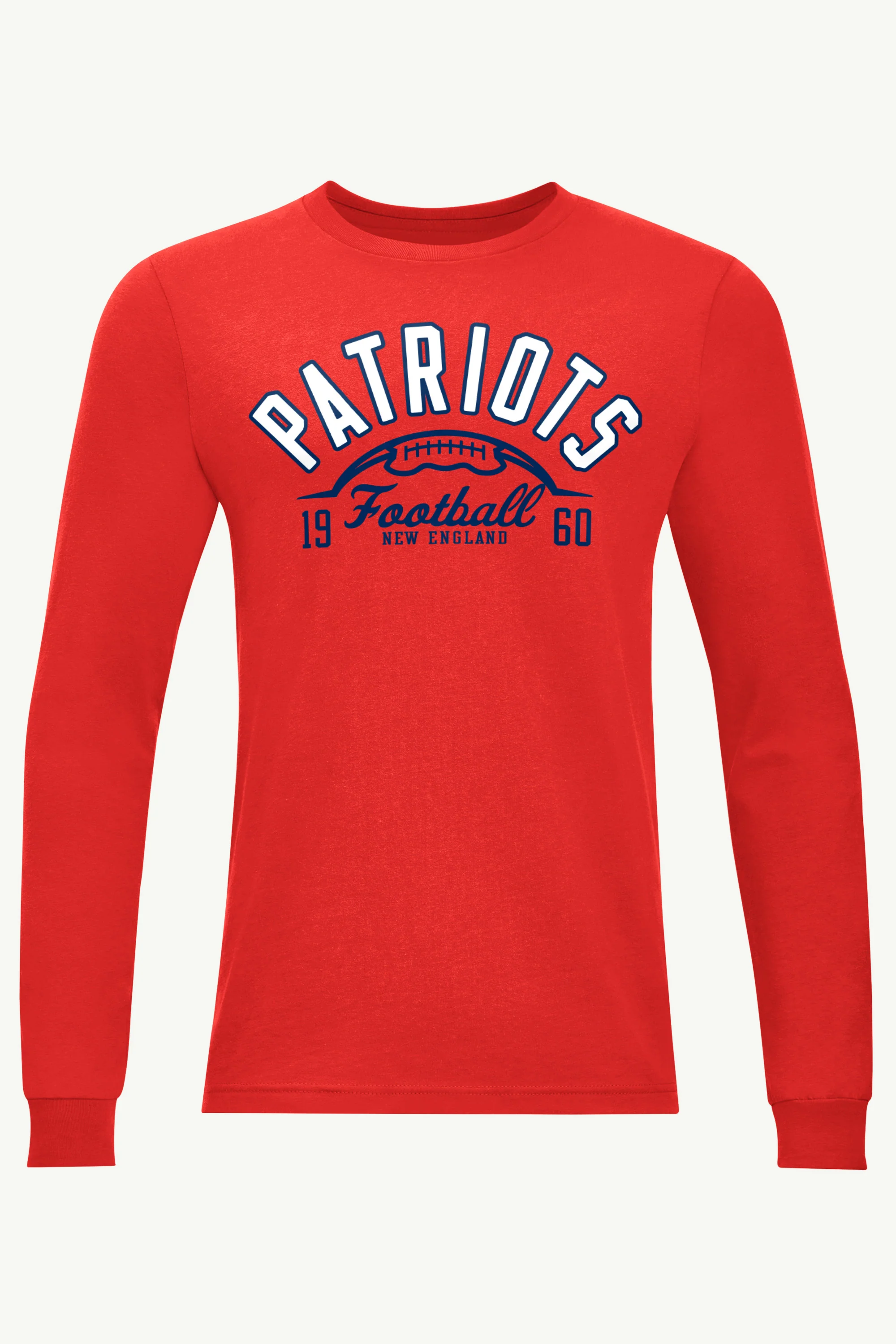 MENS NEW ENGLAND PATRIOTS HALF BALL LONG SLEEVE T SHIRT