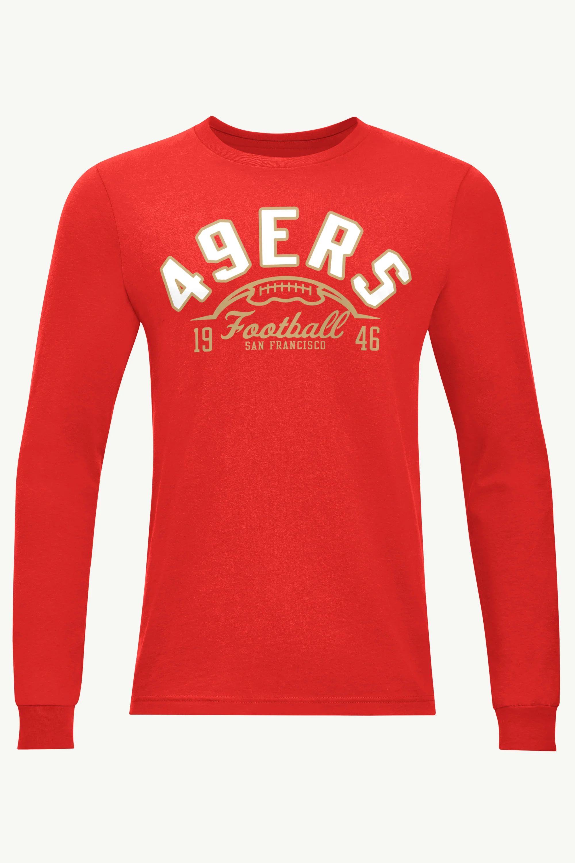 MENS SAN FRANCISCO 49ERS HALF BALL TEAM LONG SLEEVE T SHIRT