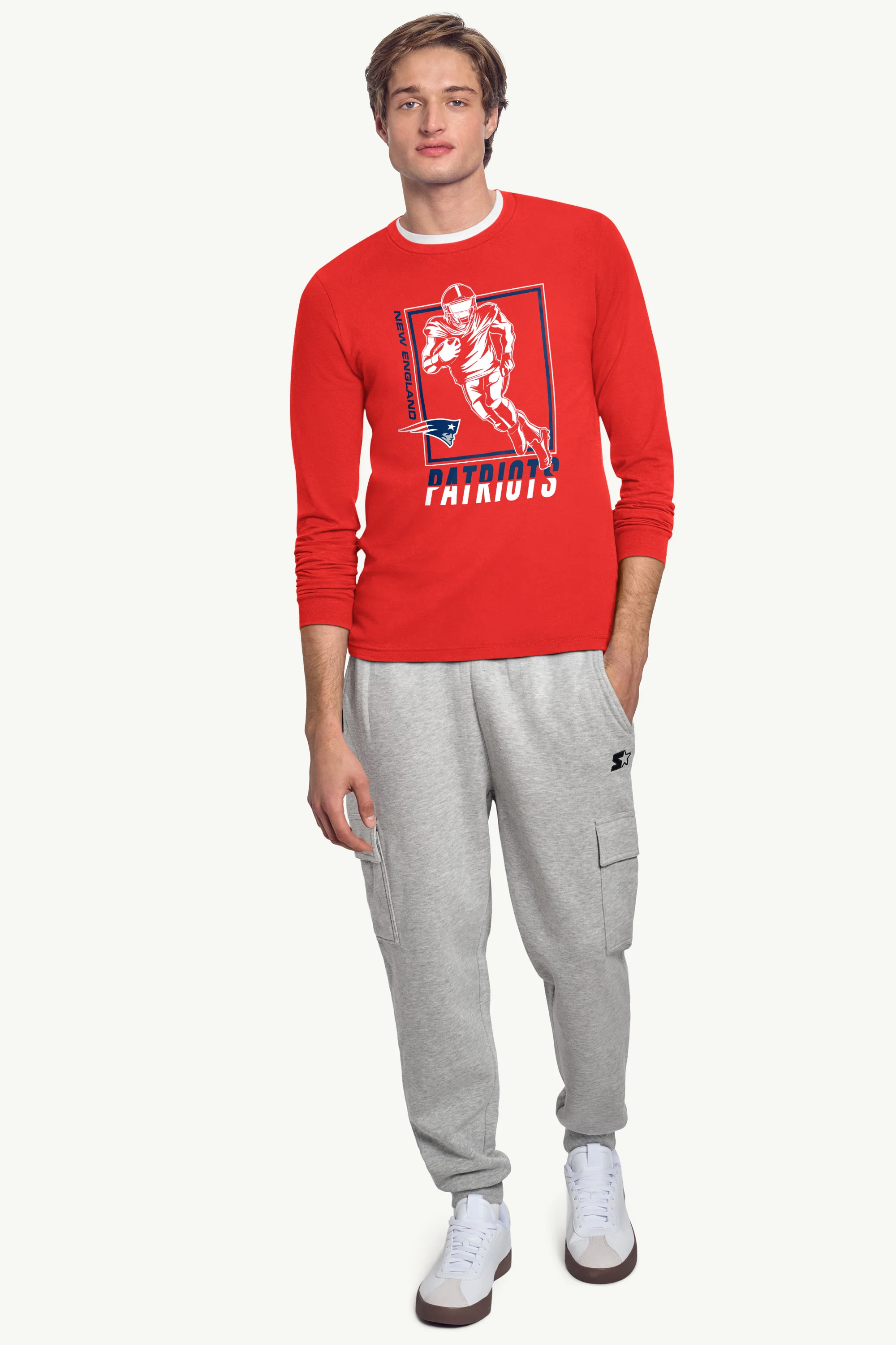 MENS NEW ENGLAND PATRIOTS PLAYER GRID LONG SLEEVE T SHIRT - Image 3
