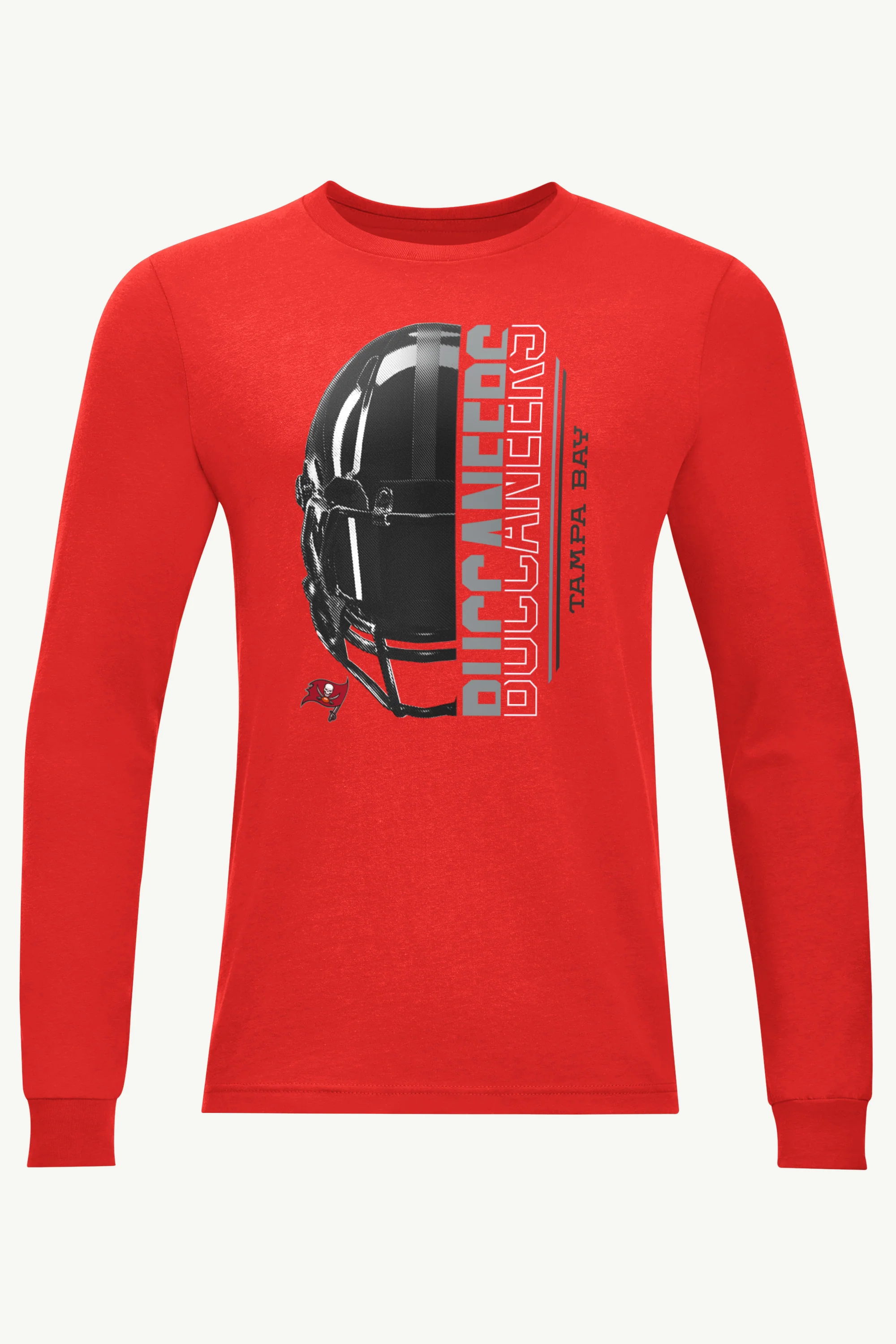MENS TAMPA BAY BUCCANEERS HALF HELMET LONG SLEEVE T SHIRT