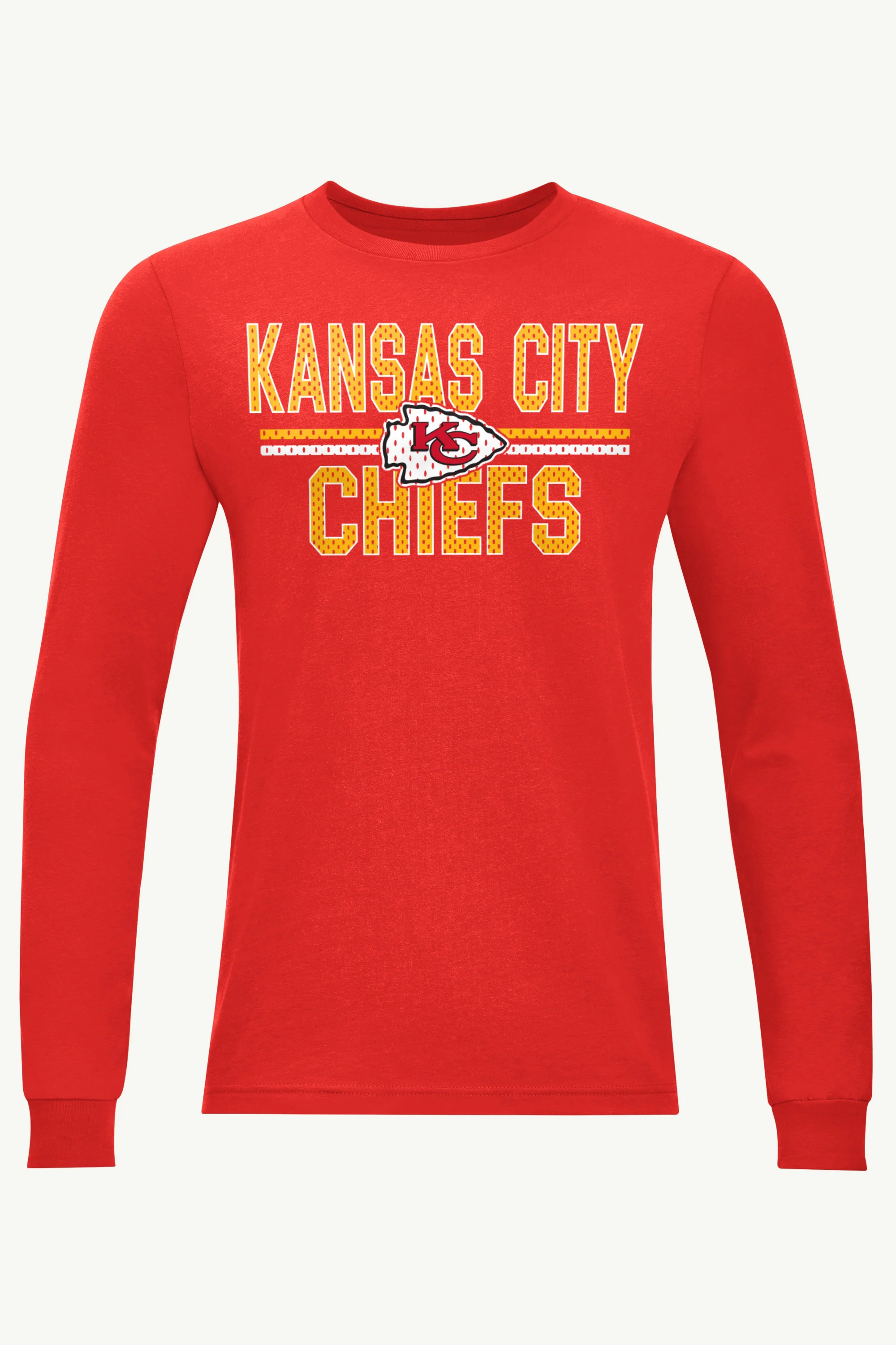 MENS KANSAS CITY CHIEFS MESH LOOK LONG SLEEVE T SHIRT