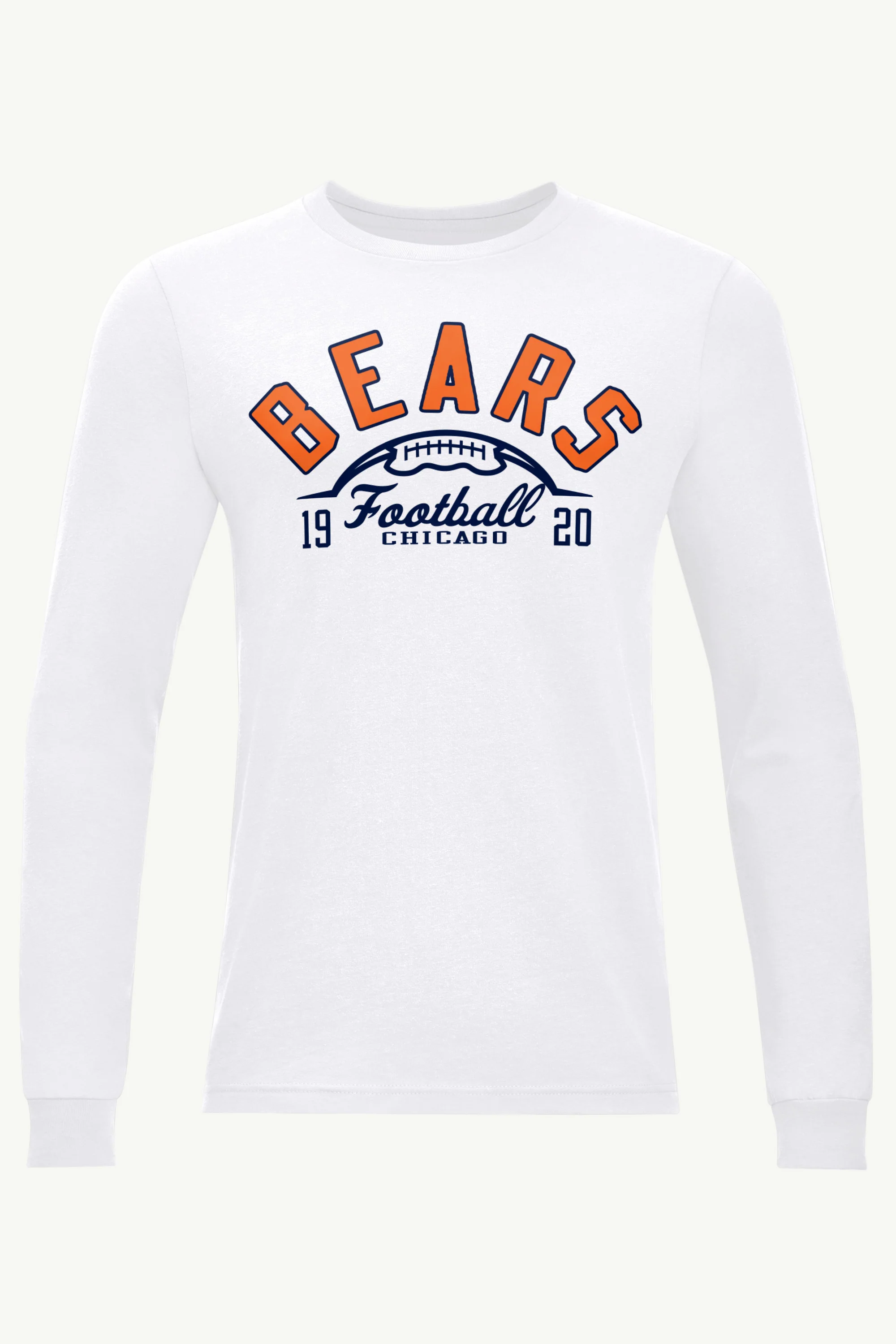 MENS CHICAGO BEARS HALF BALL LONG SLEEVE T SHIRT
