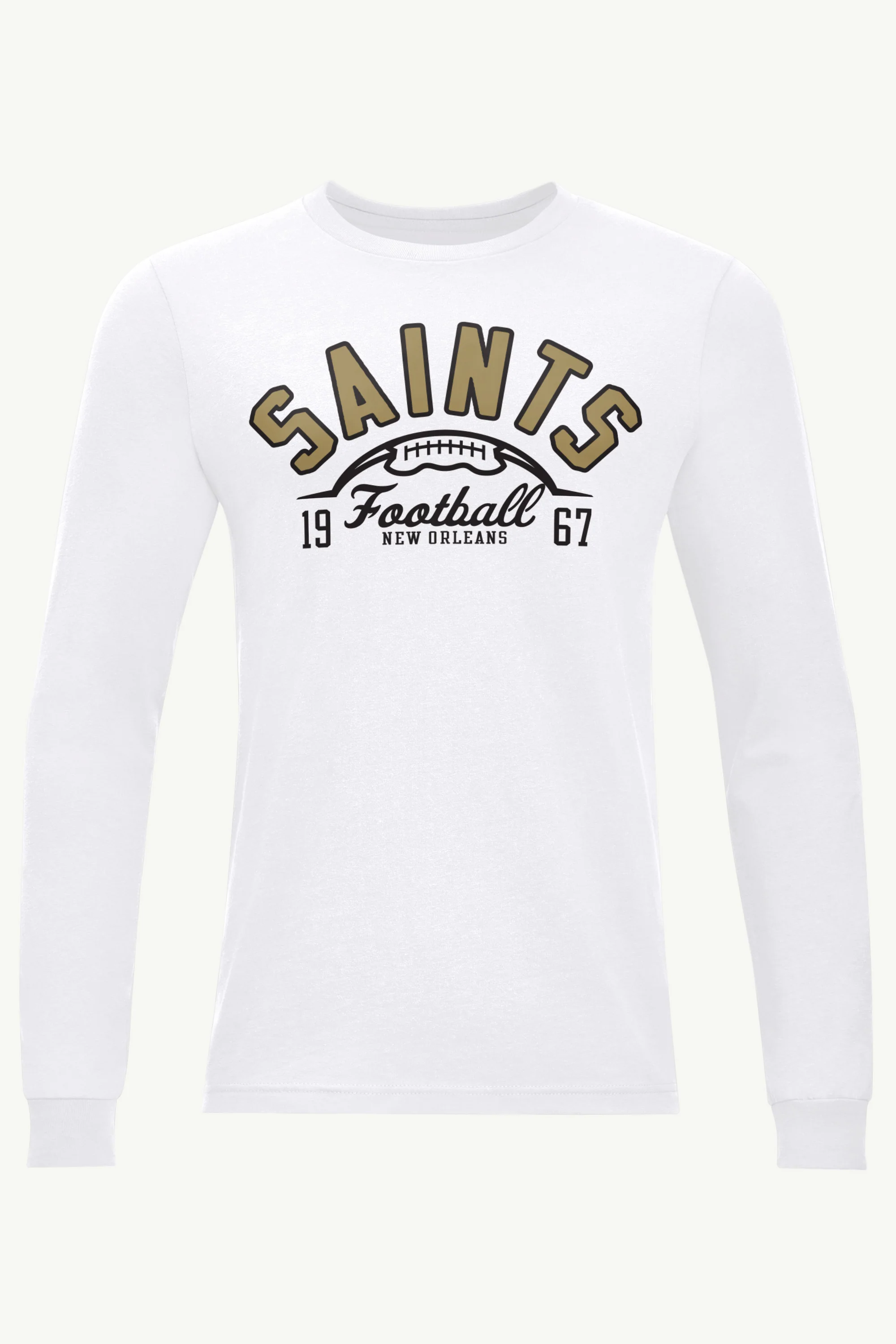 MENS NEW ORLEANS SAINTS HALF BALL LONG SLEEVE T SHIRT