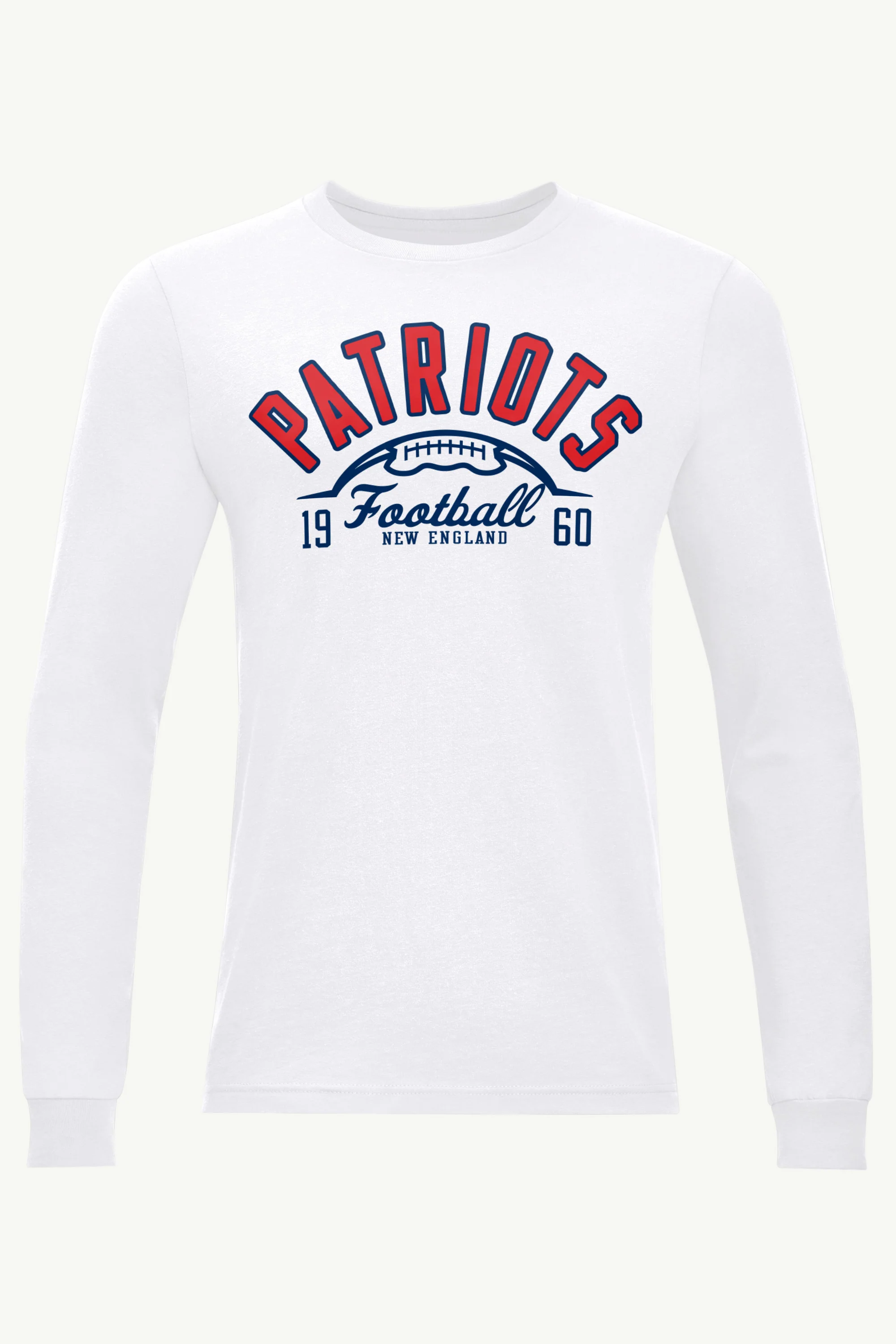 MENS NEW ENGLAND PATRIOTS HALF BALL LONG SLEEVE T SHIRT