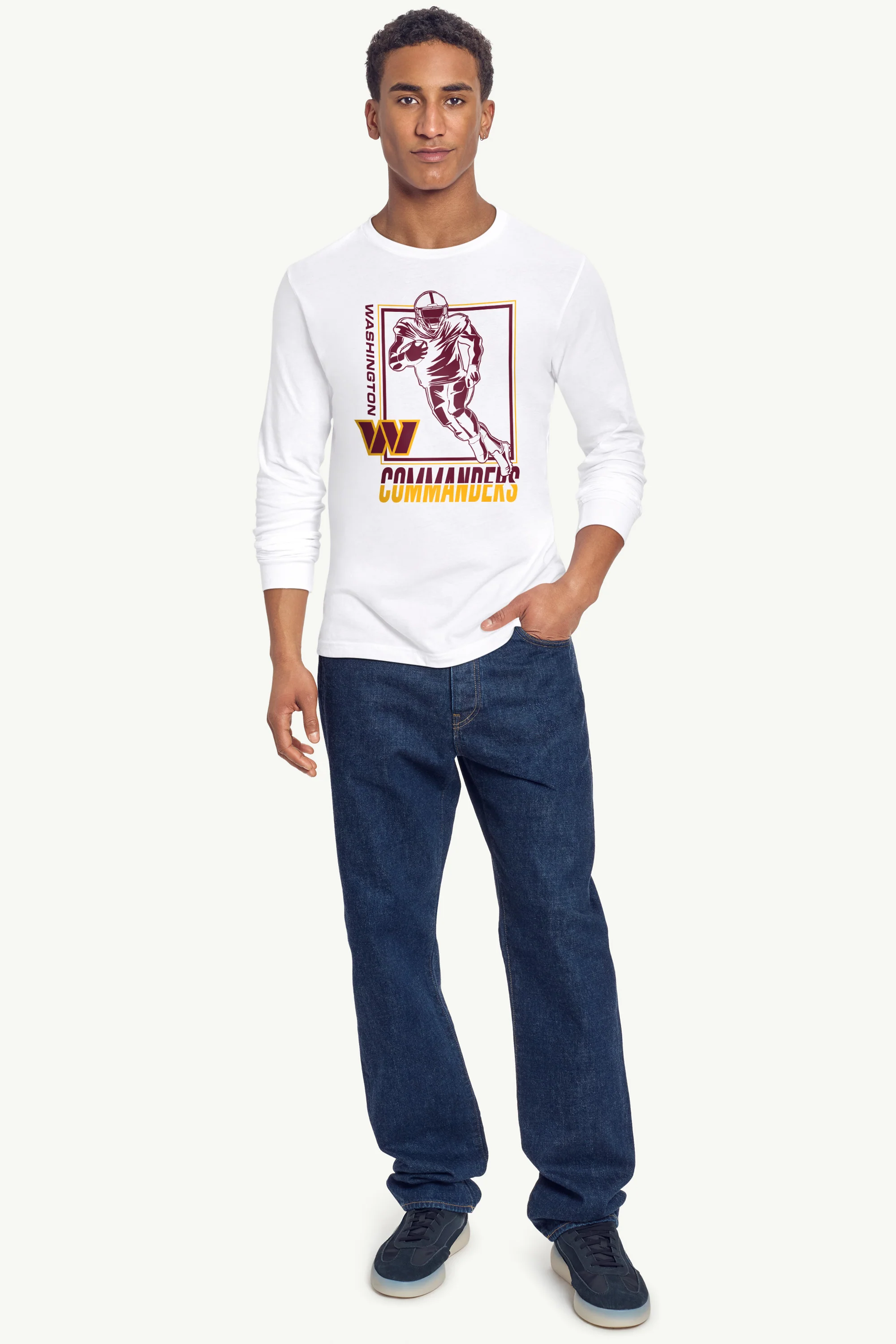 MENS WASHINGTON COMMANDERS PLAYER GRID LONG SLEEVE T SHIRT - Image 3