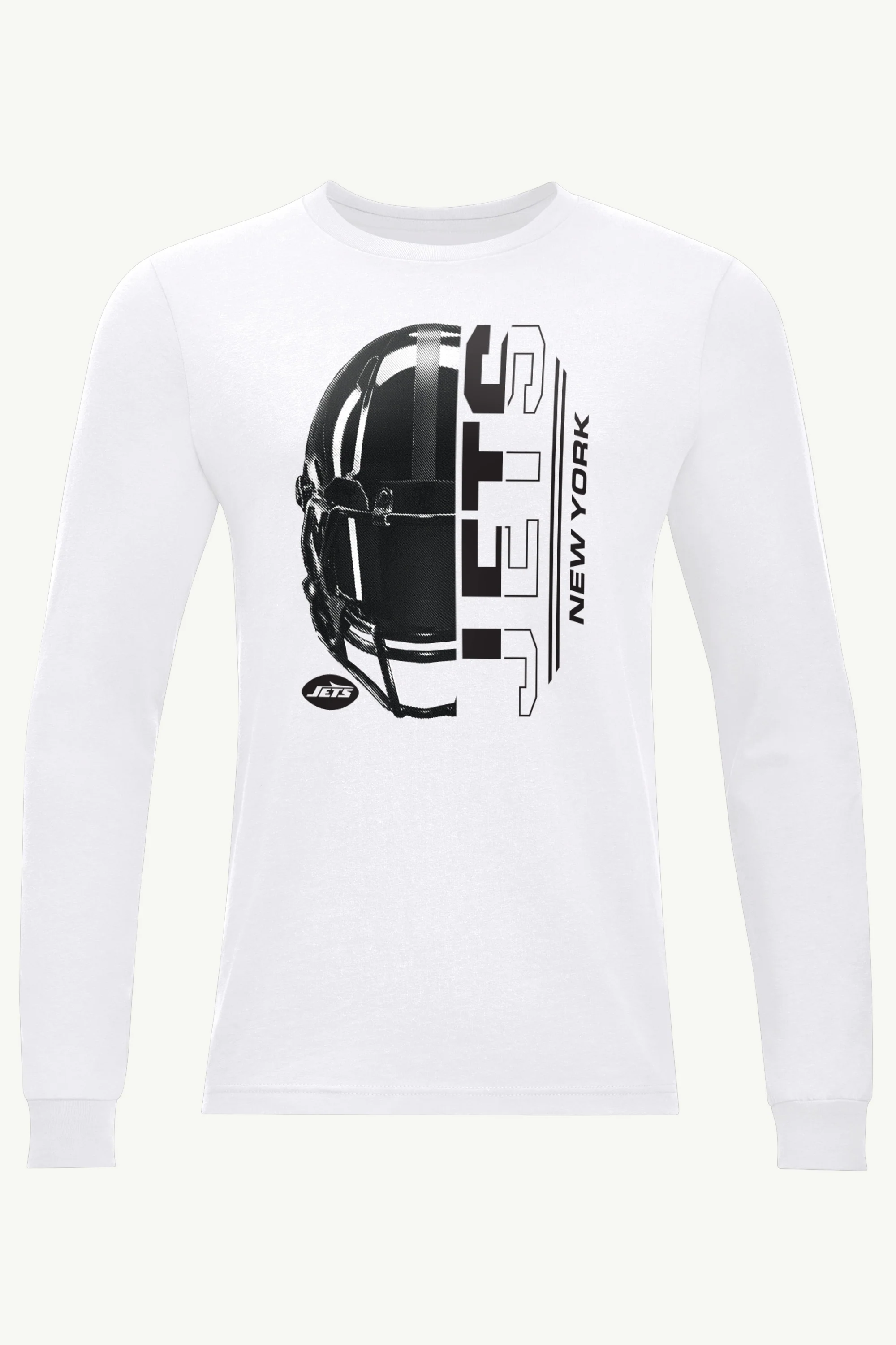 MENS NEW YORK JETS HALF HELMET LONG SLEEVE T SHIRT