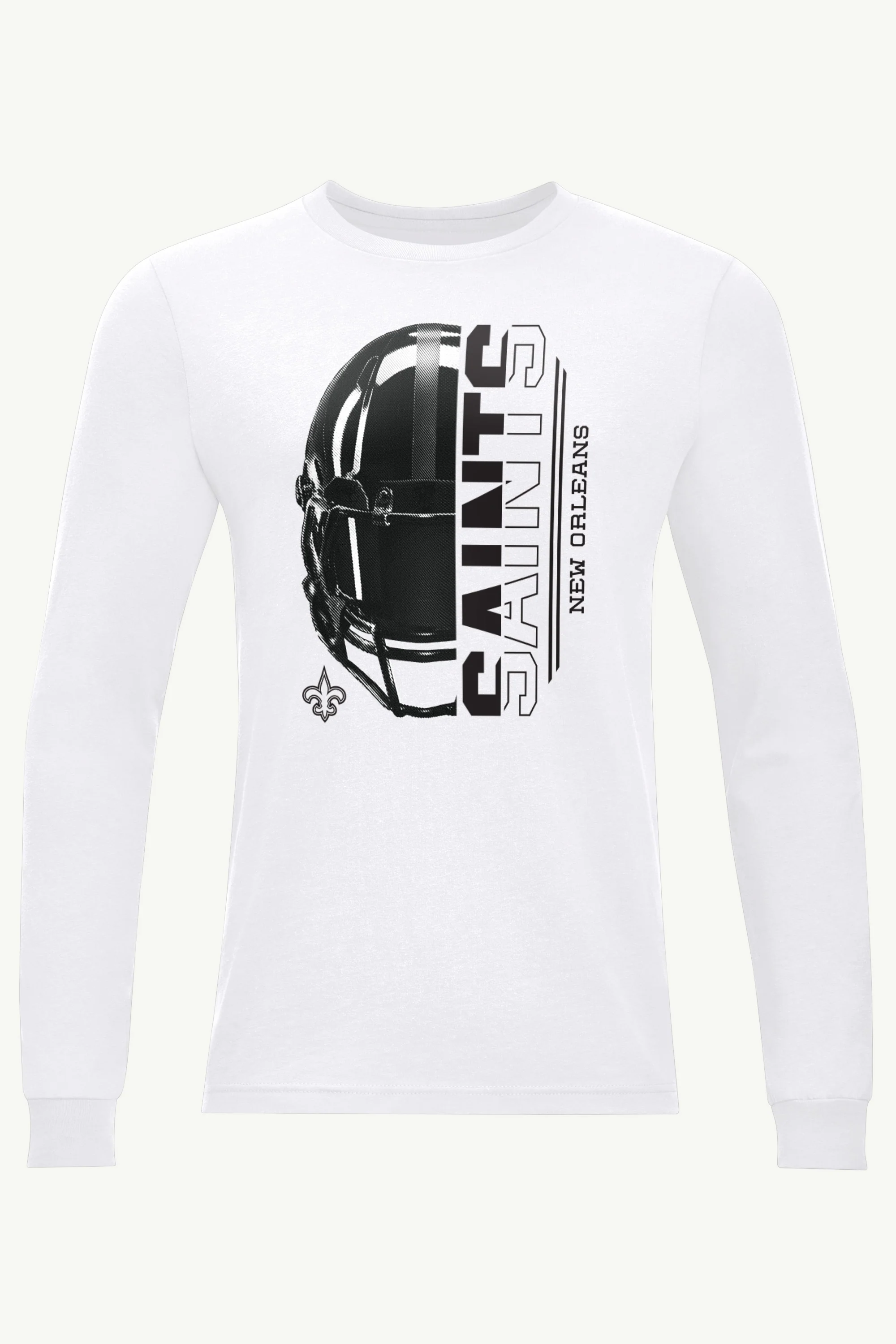 MENS NEW ORLEANS SAINTS HALF HELMET LONG SLEEVE T SHIRT
