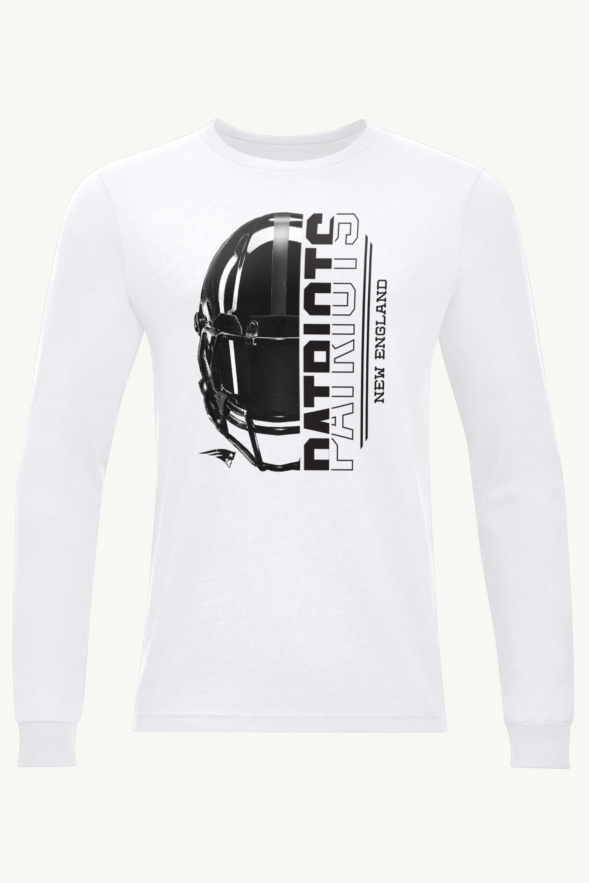 MENS NEW ENGLAND PATRIOTS HALF HELMET LONG SLEEVE T SHIRT