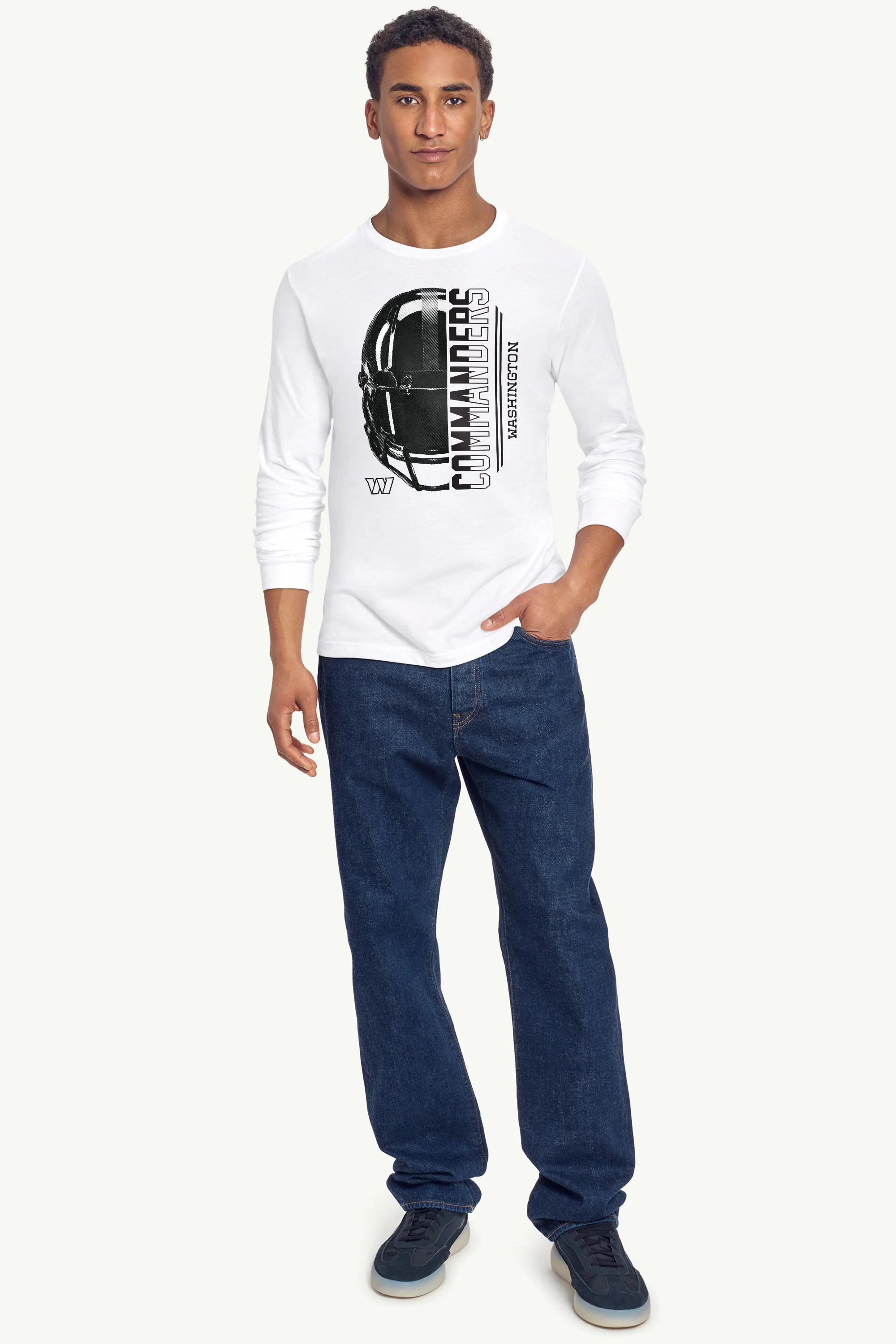 MENS WASHINGTON COMMANDERS HALF HELMET LONG SLEEVE T SHIRT - Image 3