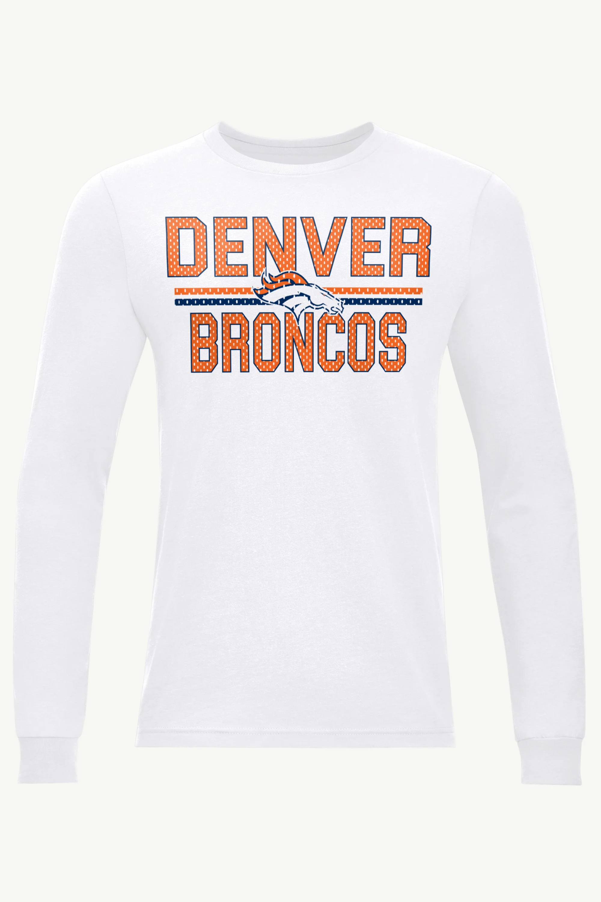 MENS DENVER BRONCOS MESH LOOK LONG SLEEVE T SHIRT