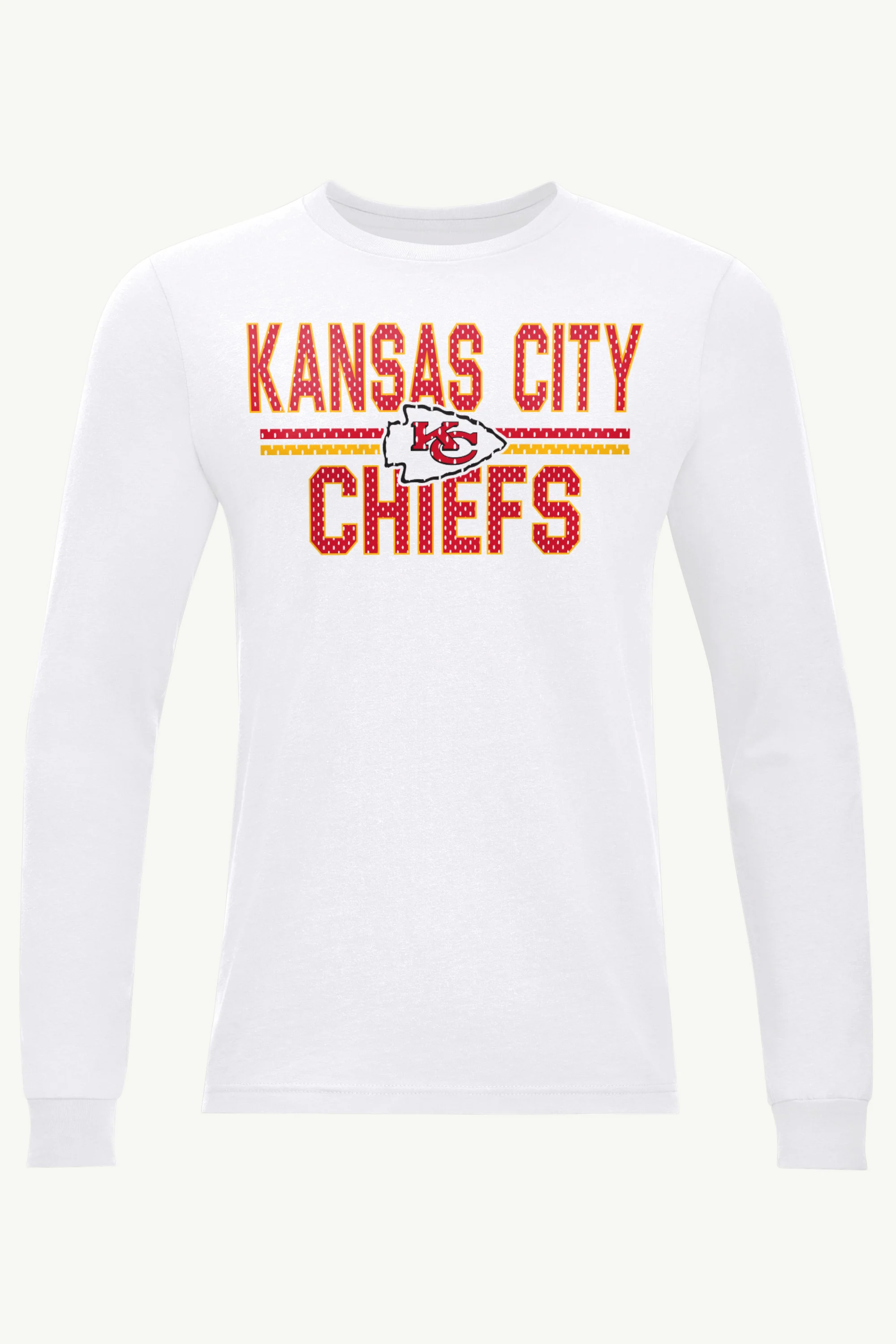 MENS KANSAS CITY CHIEFS MESH LOOK LONG SLEEVE T SHIRT