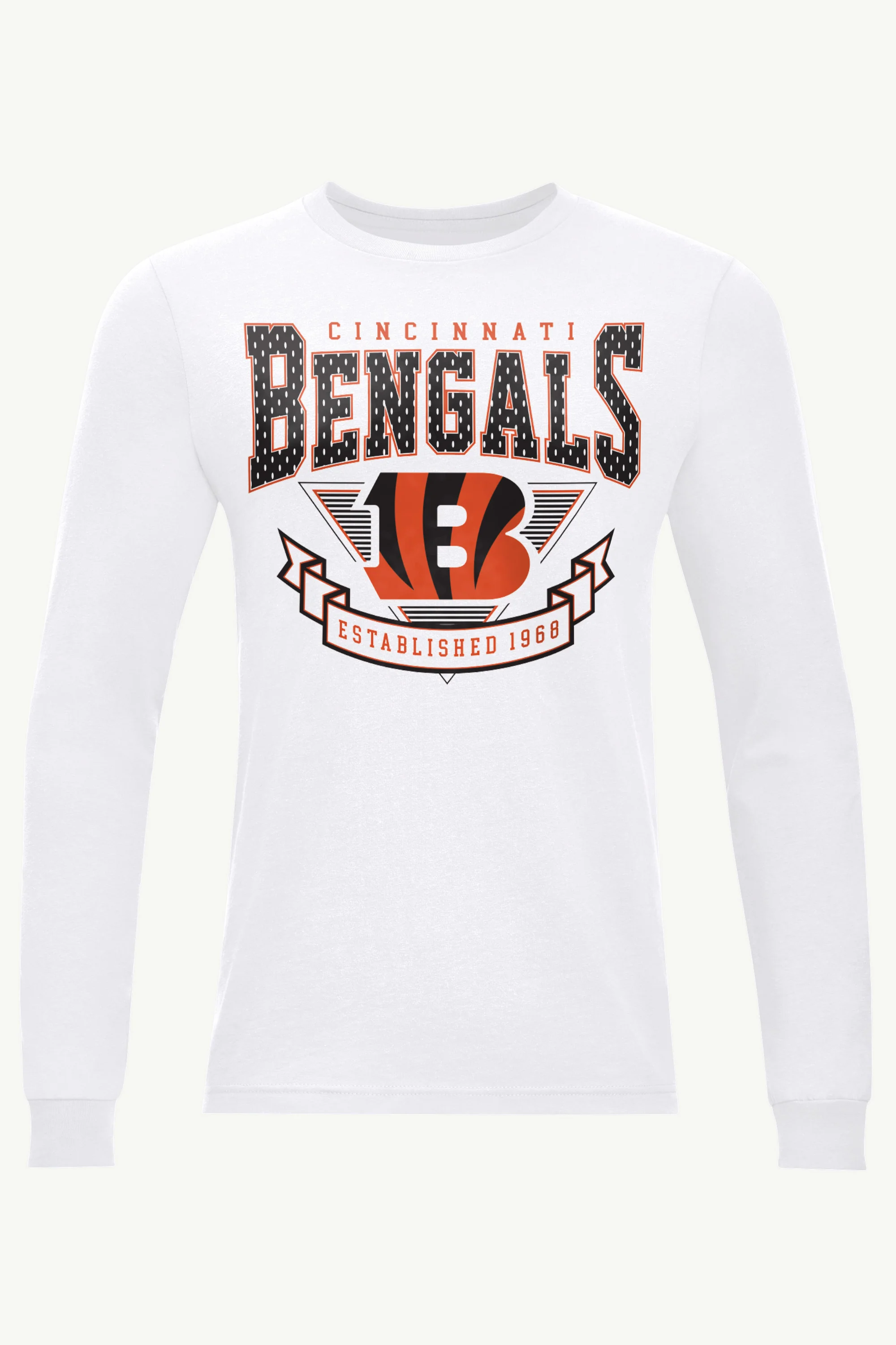 MENS CINCINATTI BENGALS 80's INSPIRED LONG SLEEVE T SHIRT