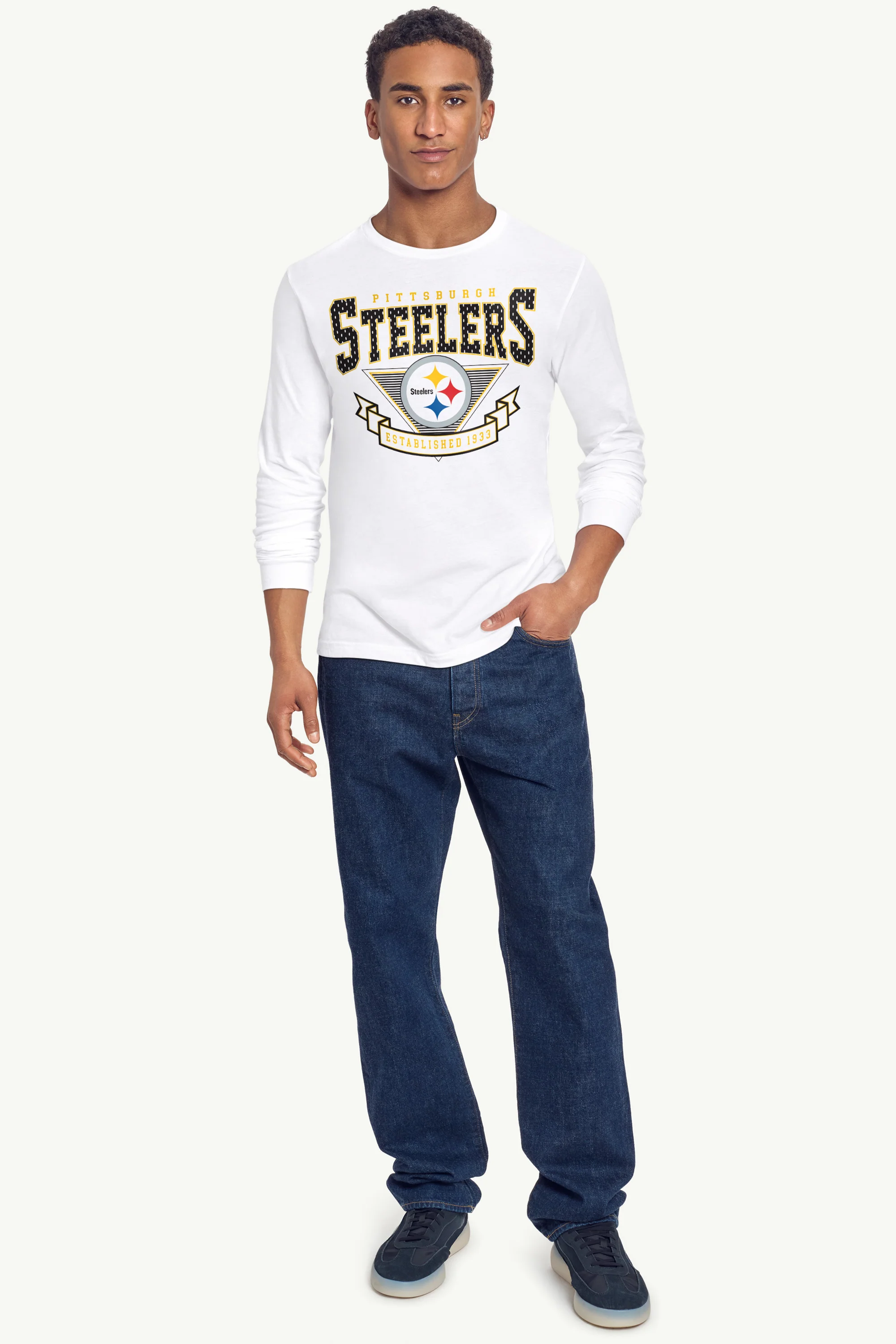 MENS PITTSBURGH STEELERS 80's INSPIRED LONG SLEEVE T SHIRT - Image 4