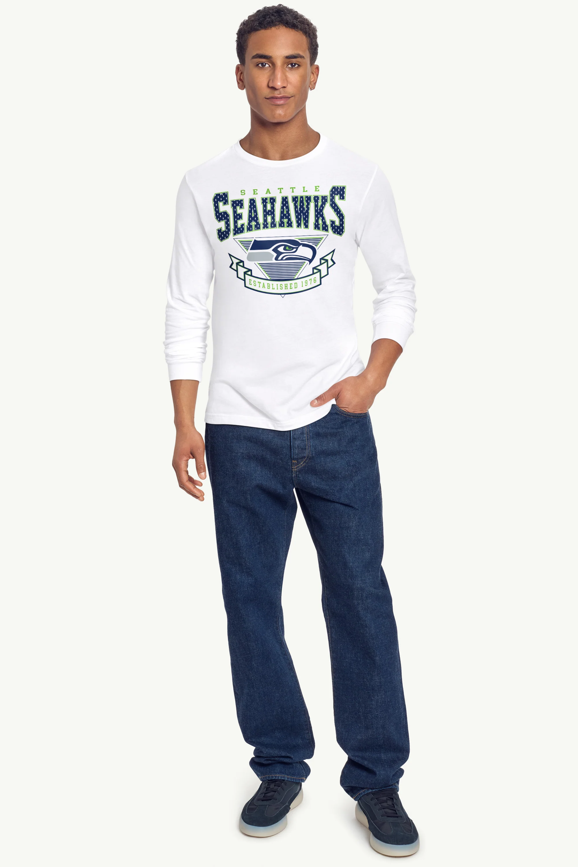 MENS SEATTLE SEAHAWKS 80's INSPIRED LONG SLEEVE T SHIRT - Image 4