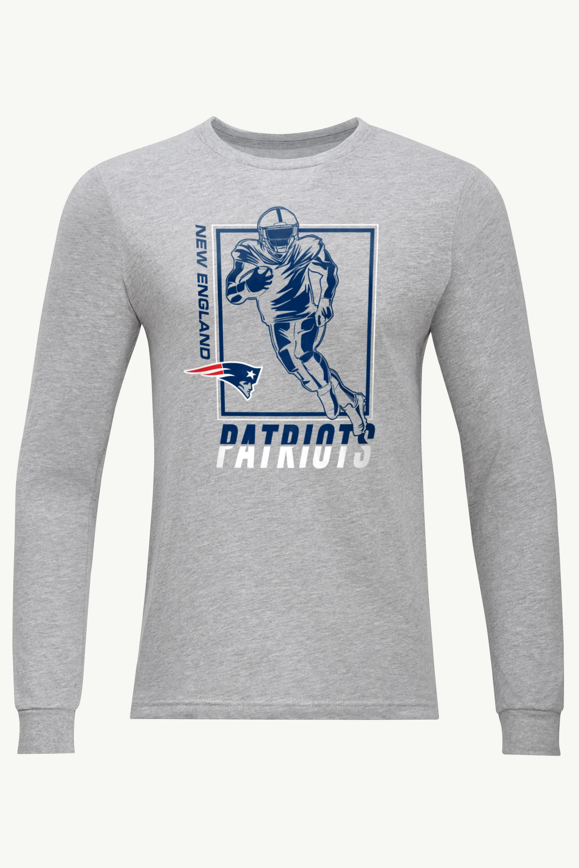 MENS NEW ENGLAND PATRIOTS PLAYER GRID TEAM LONG SLEEVE T SHIRT