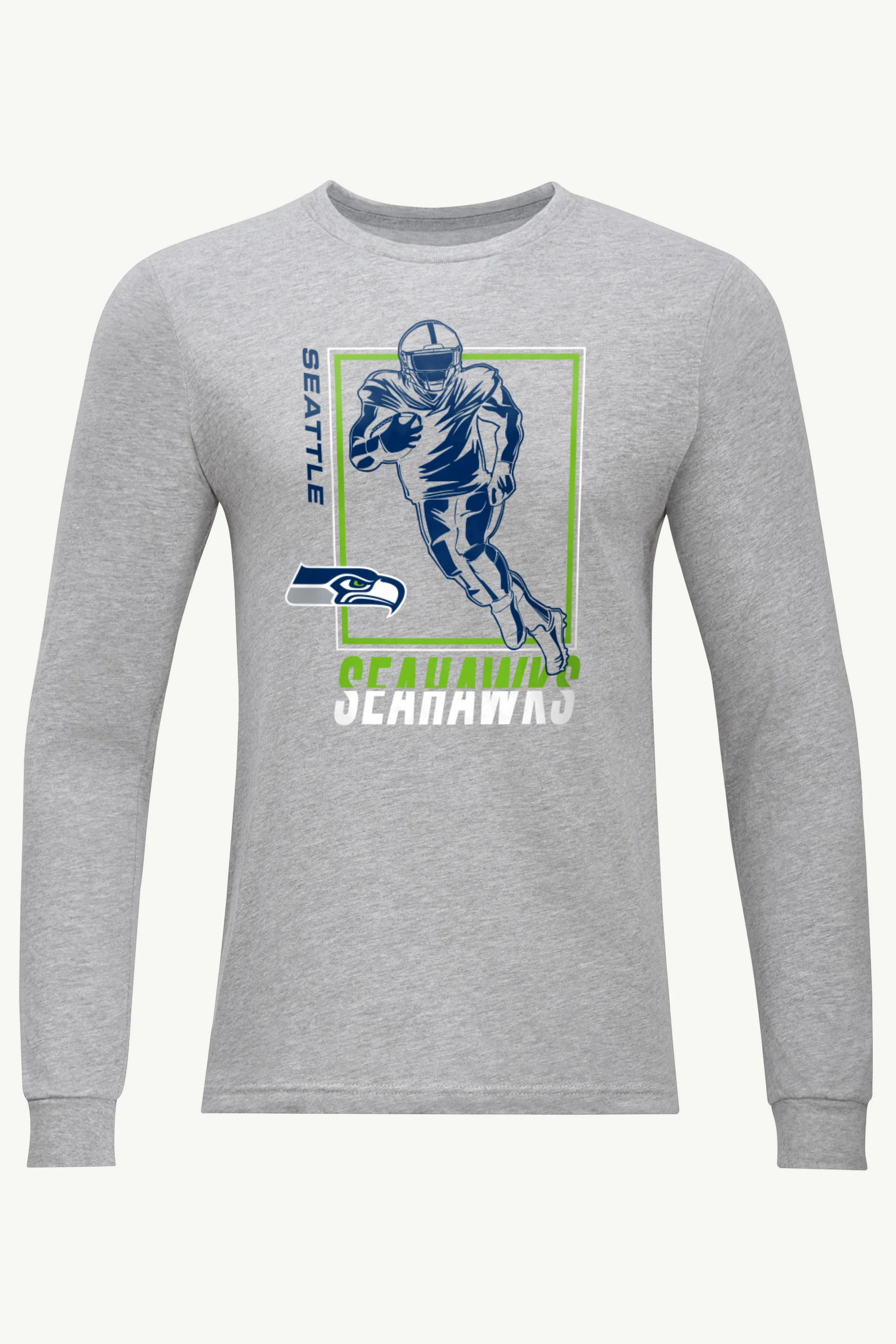 MENS SEATTLE SEAHAWKS PLAYER GRID LONG SLEEVE T SHIRT