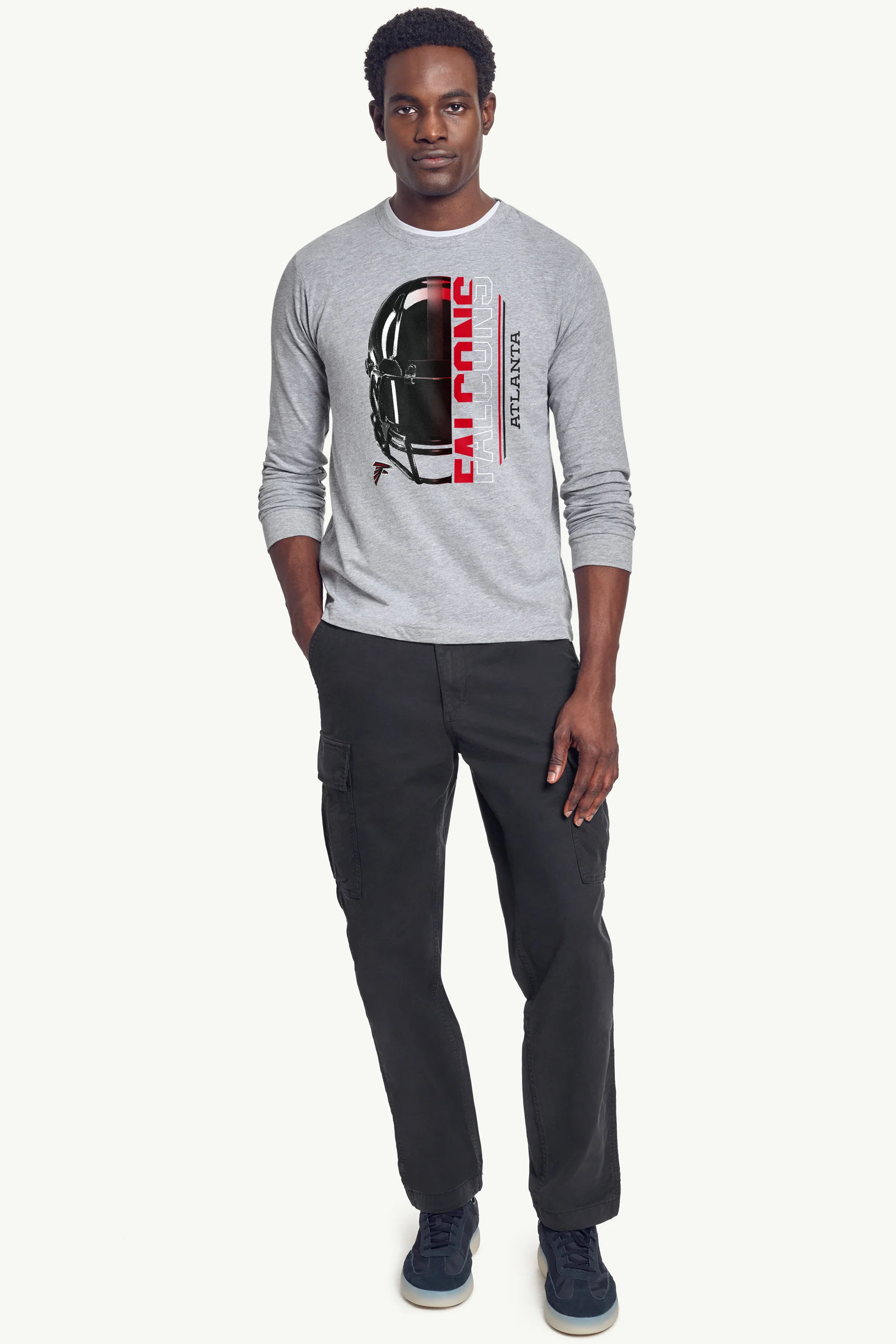 MENS ATLANTA FALCONS HALF HELMET LONG SLEEVE T SHIRT - Image 3