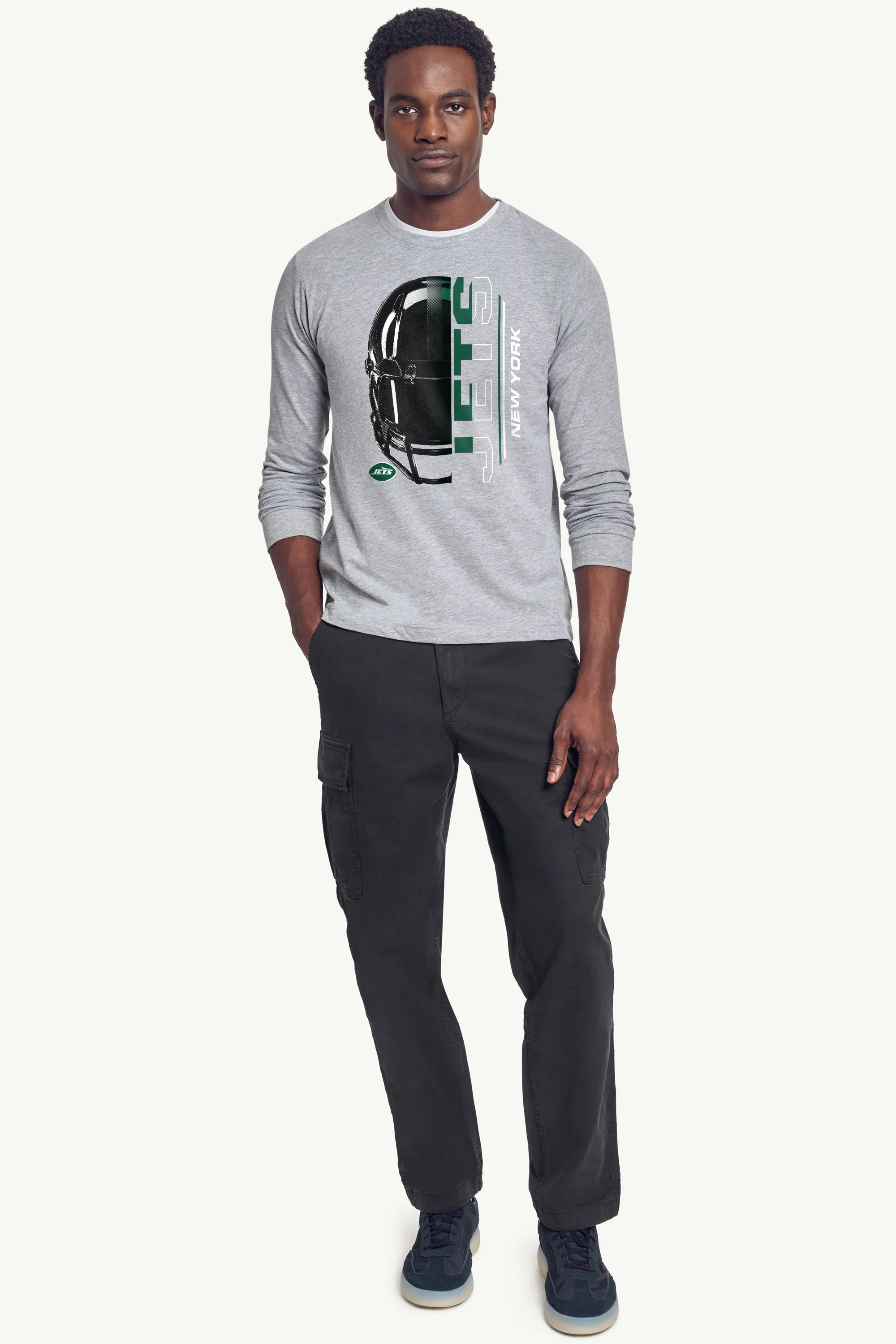 MENS NEW YORK JETS HALF HELMET LONG SLEEVE T SHIRT - Image 3