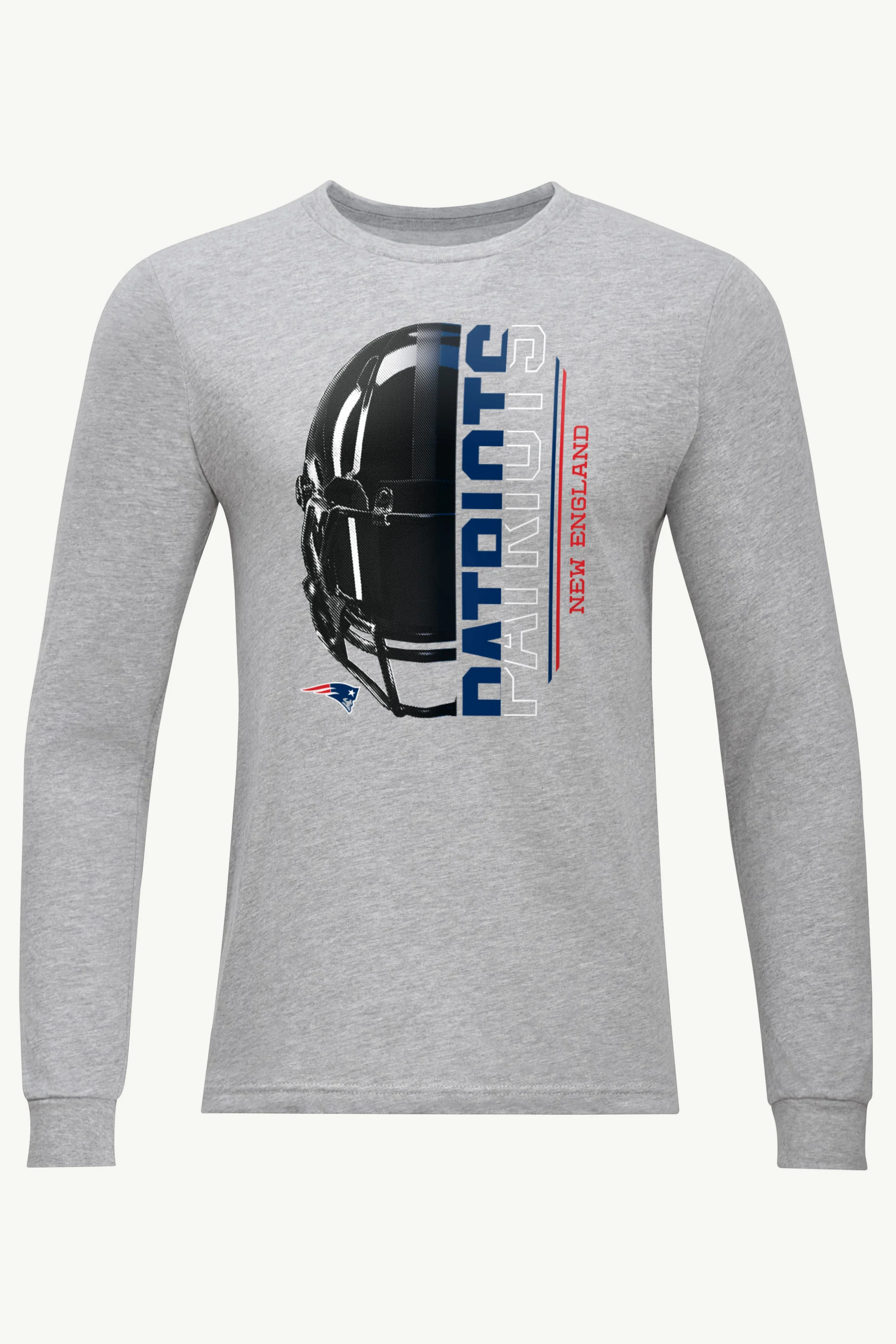 MENS NEW ENGLAND PATRIOTS HALF HELMET LONG SLEEVE T SHIRT
