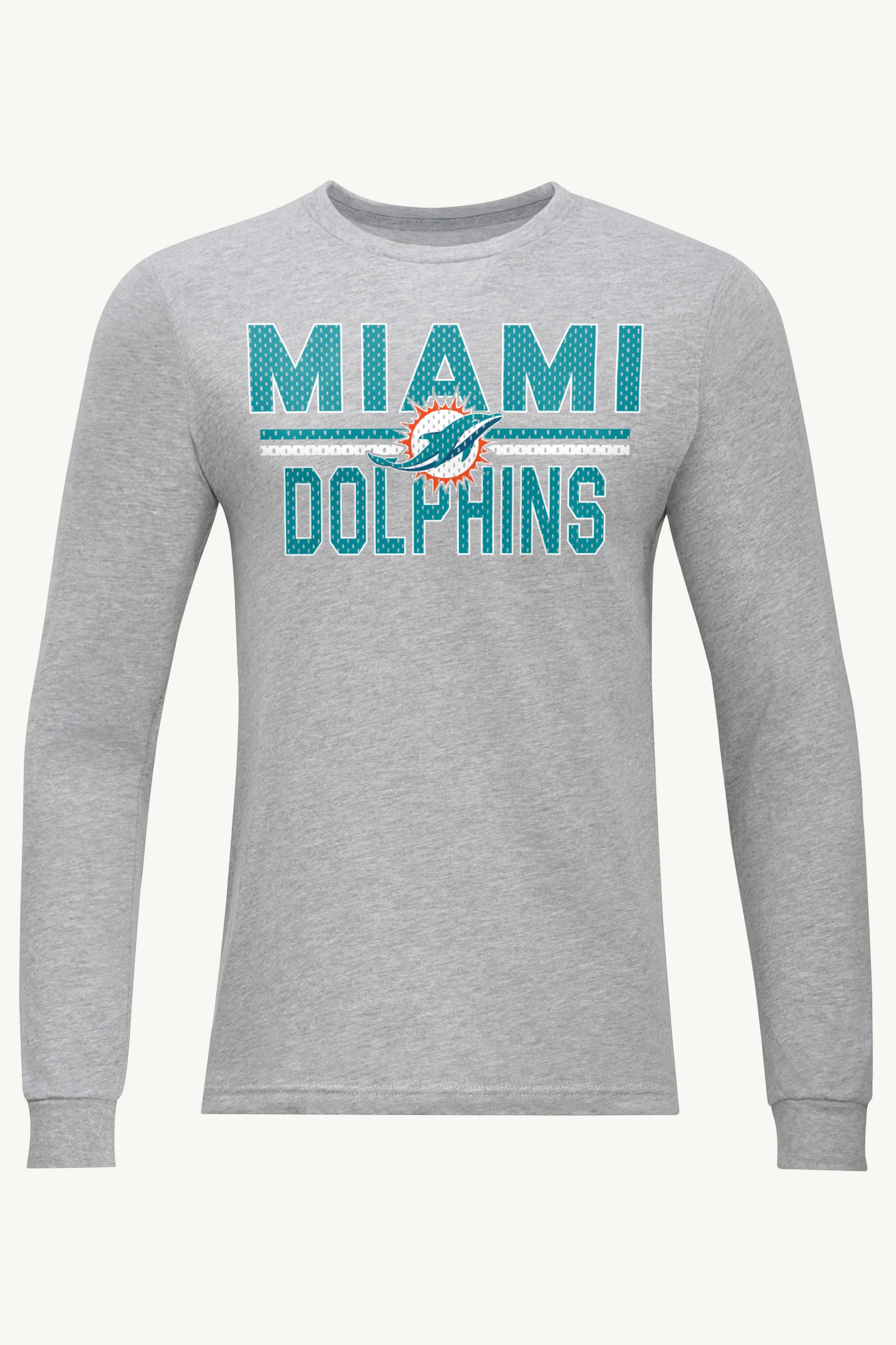 MENS MIAMI DOLPHINS MESH LOOK LONG SLEEVE T SHIRT