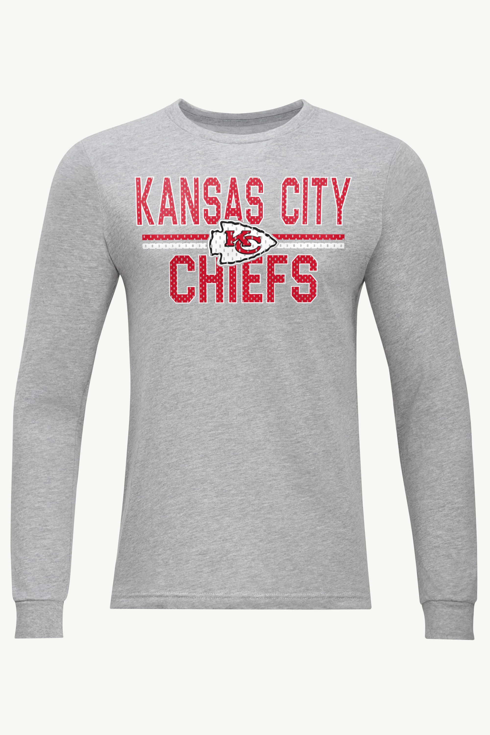 MENS KANSAS CITY CHIEFS MESH LOOK LONG SLEEVE T SHIRT