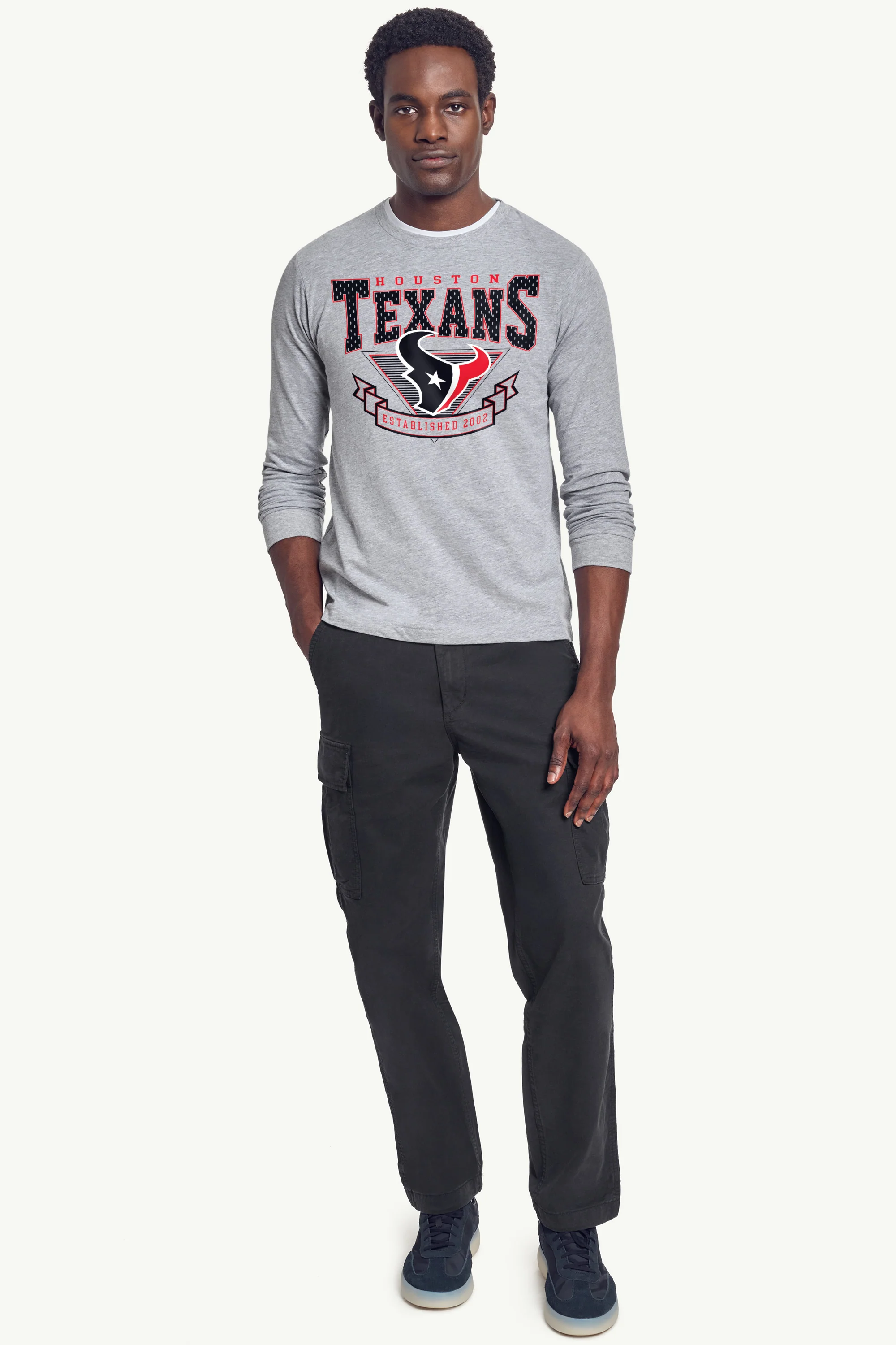 MENS HOUSTON TEXANS 80's INSPIRED LONG SLEEVE T SHIRT - Image 2