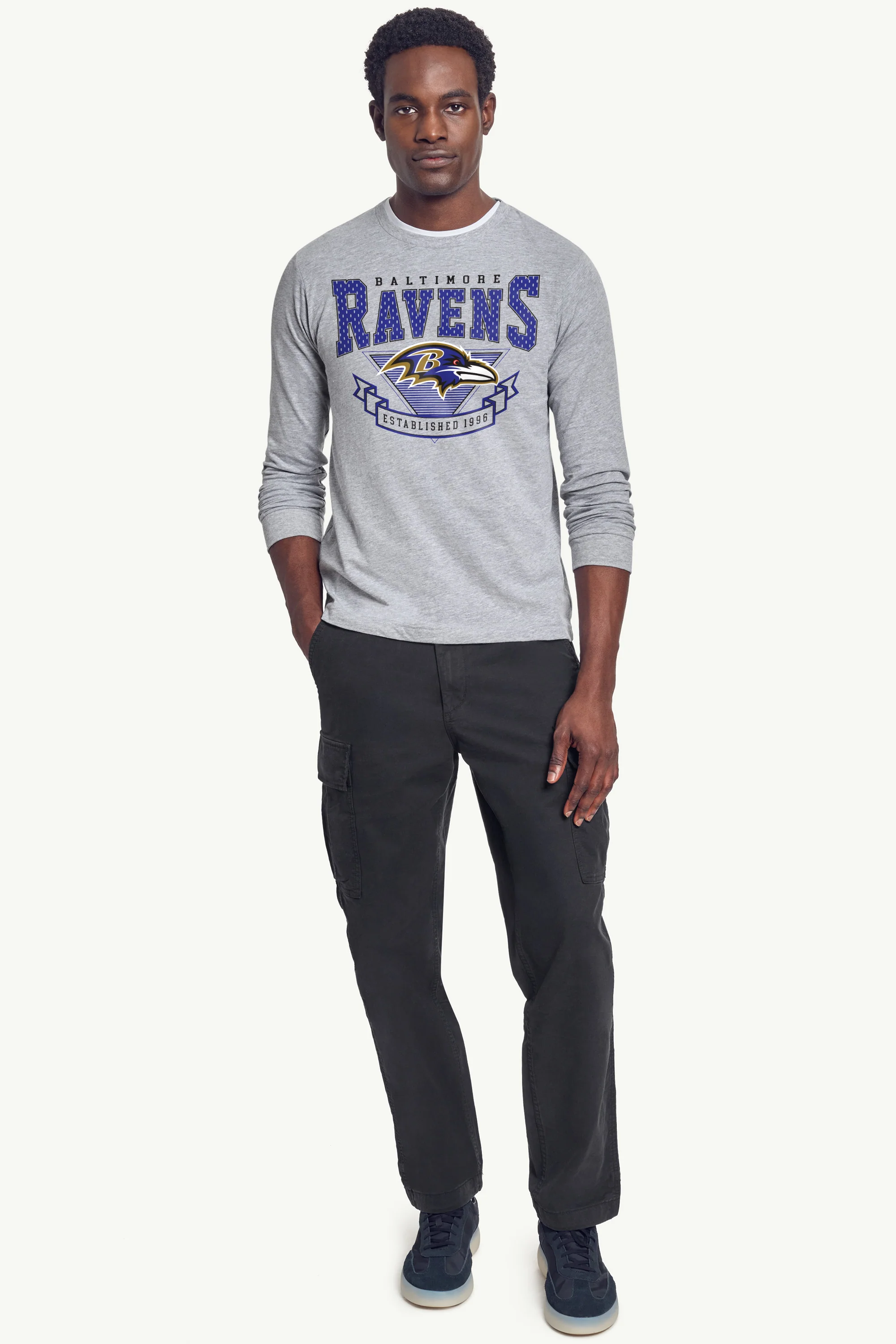 MENS BALTIMORE RAVENS 80's INSPIRED LONG SLEEVE T SHIRT - Image 4