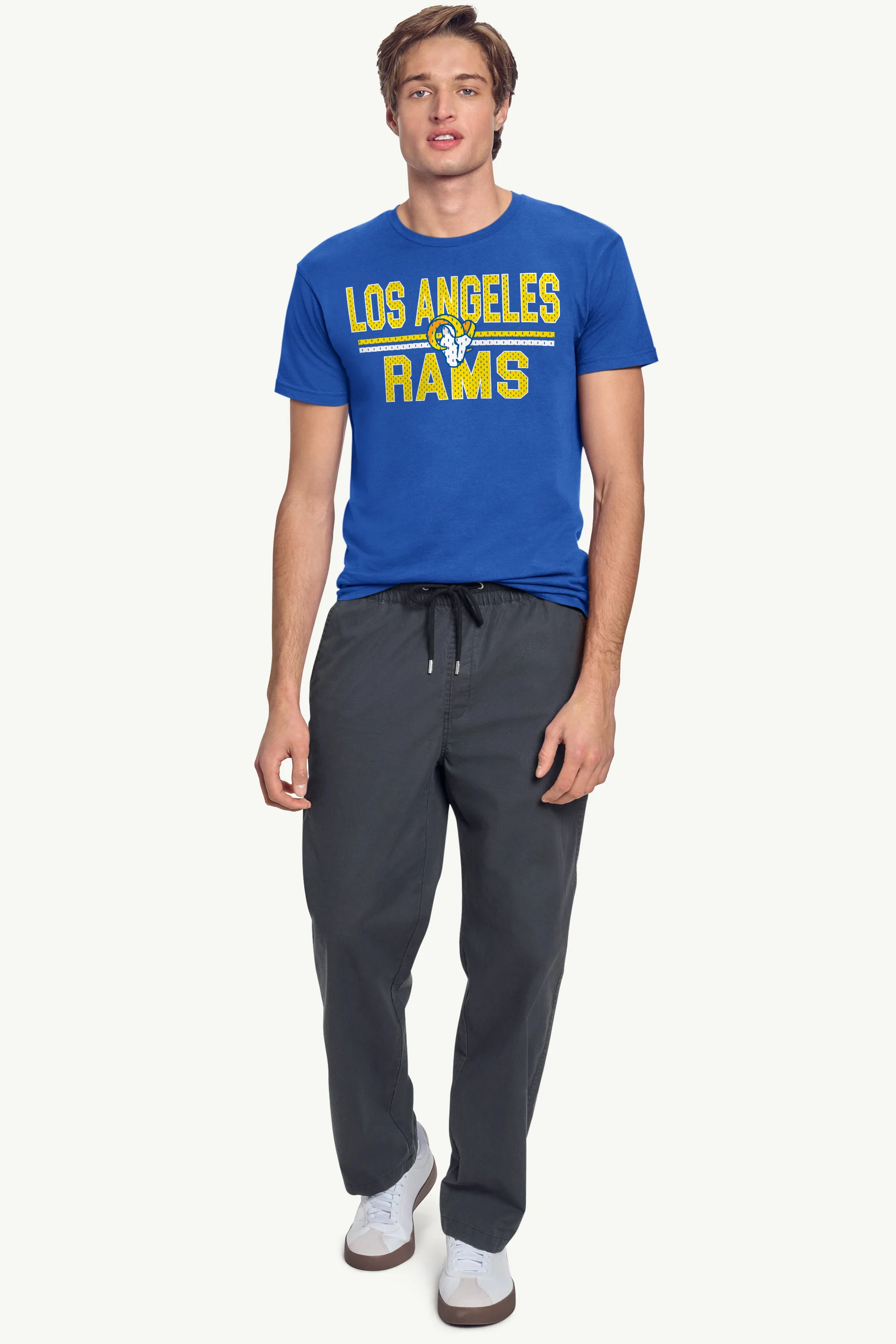 MENS LOS ANGELES RAMS MESH LOOK T SHIRT - Image 3