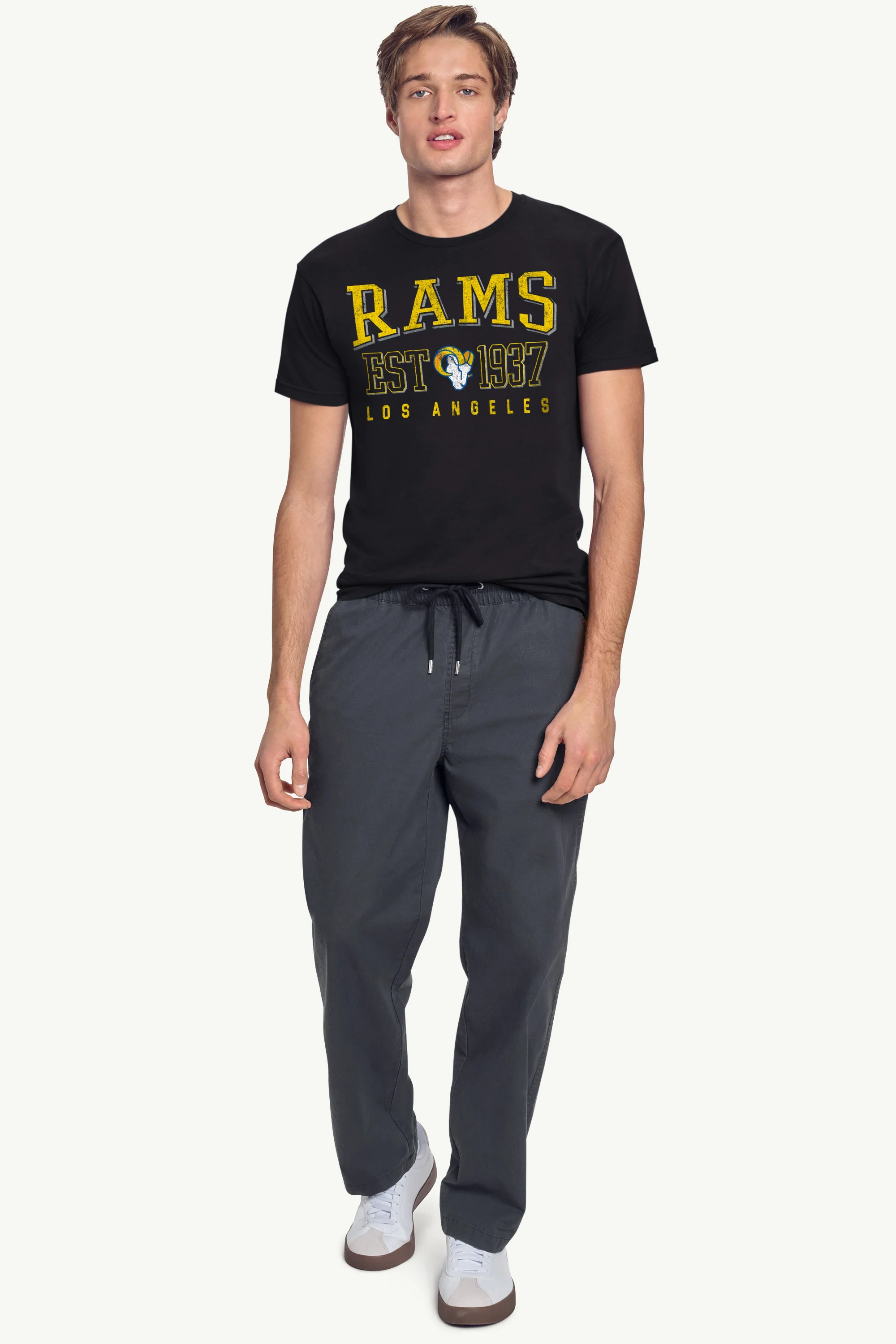 MENS LOS ANGELES RAMS RETRO T SHIRT - Image 3