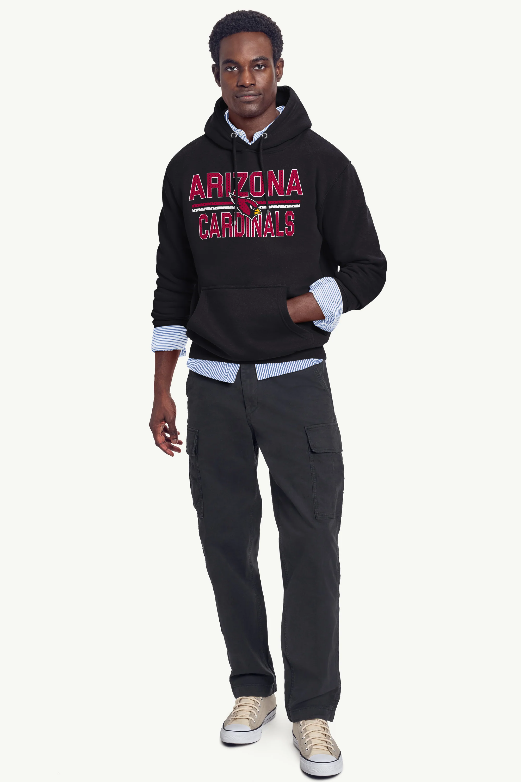MENS ARIZONA CARDINALS MESH LOOK HOODIE - Image 2