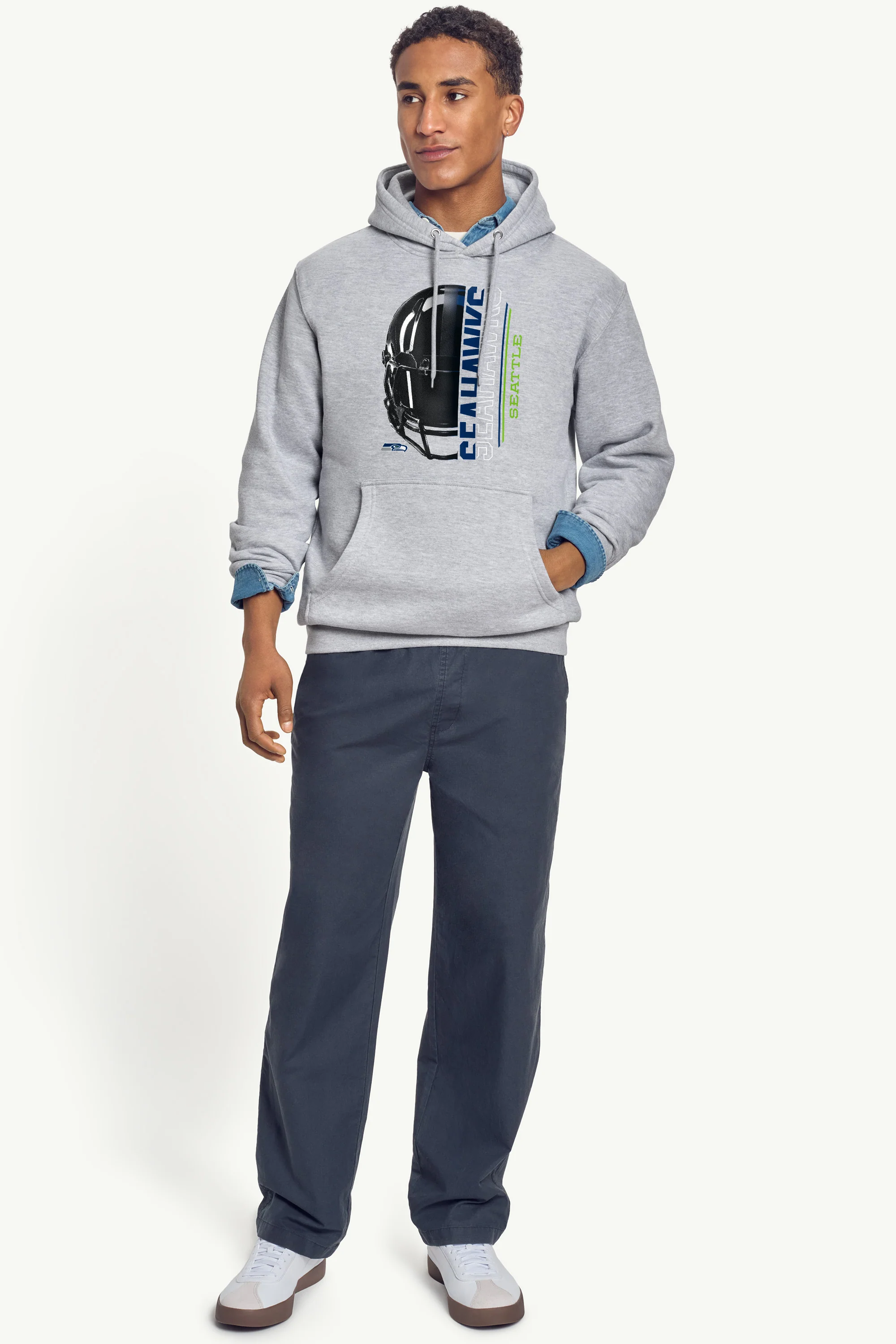 MENS SEATTLE SEAHAWKS HALF HELMET HOODIE - Image 3