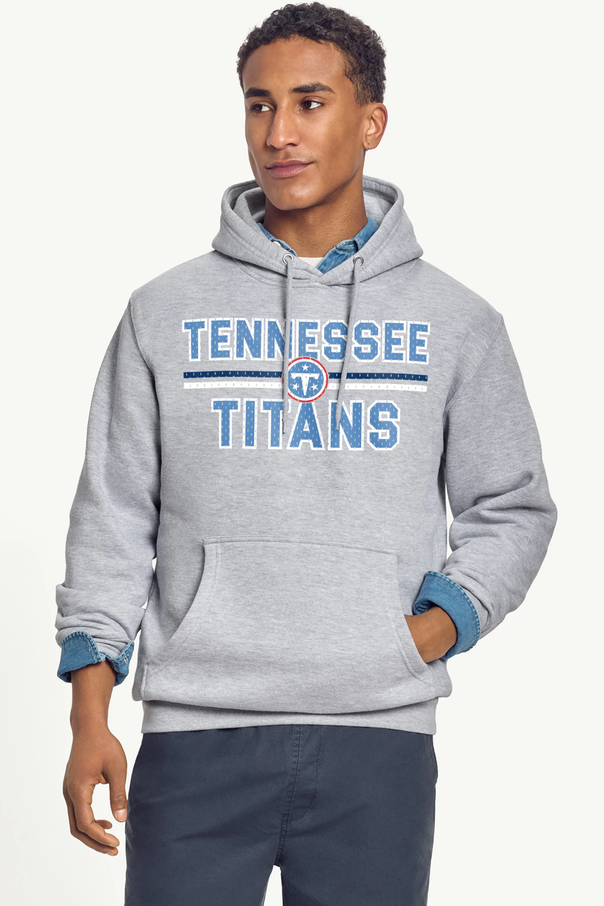MENS TENNESSEE TITANS MESH LOOK HOODIE - Image 3