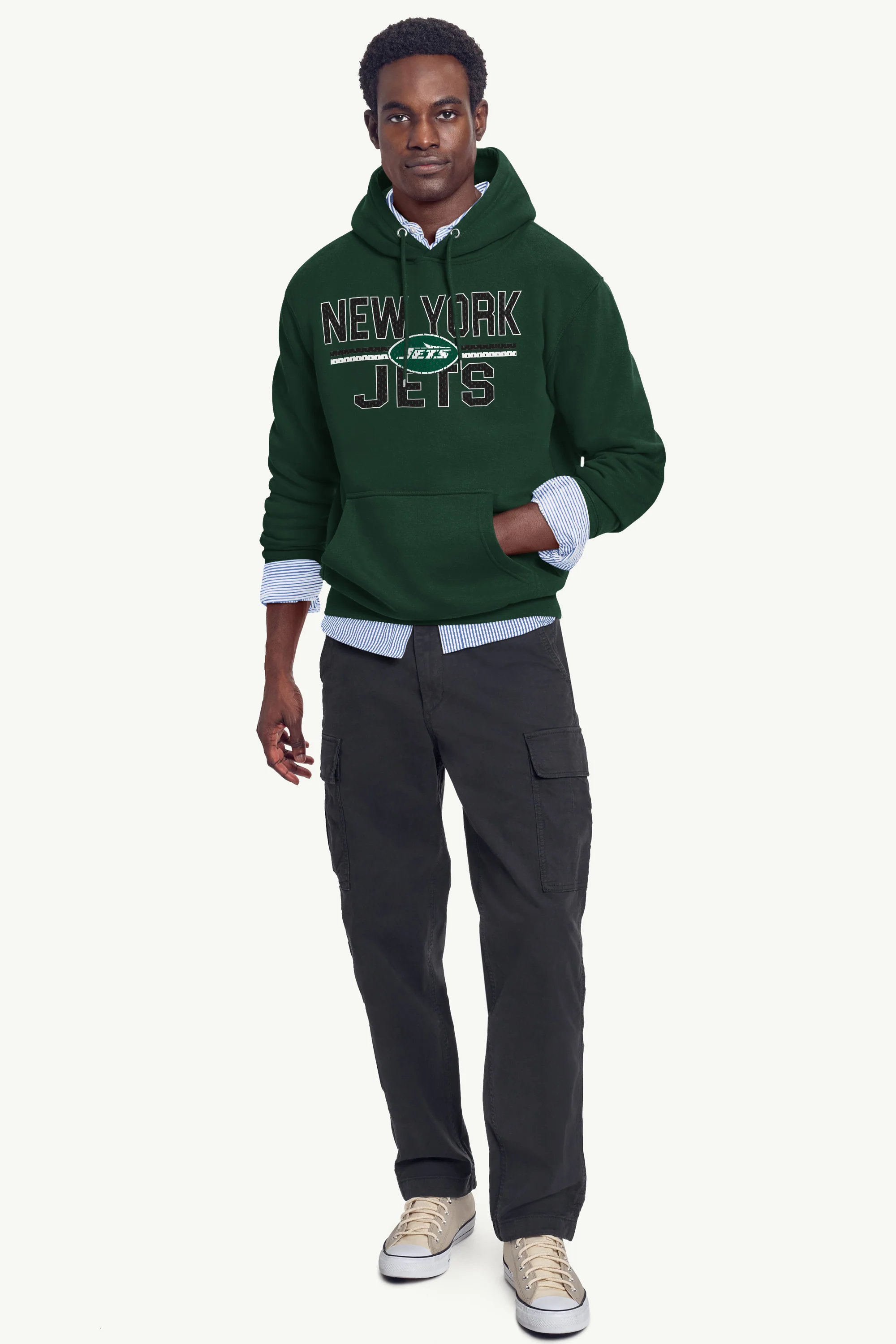 MENS NEW YORK JETS MESH LOOK HOODIE - Image 2