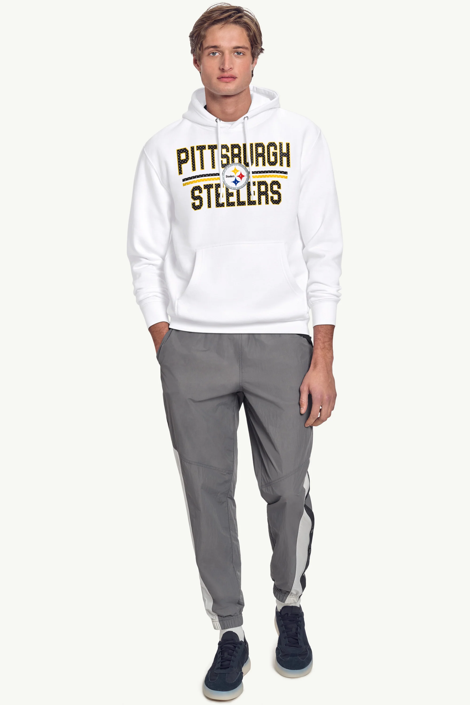 MENS PITTSBURGH STEELERS MESH LOOK HOODIE - Image 2
