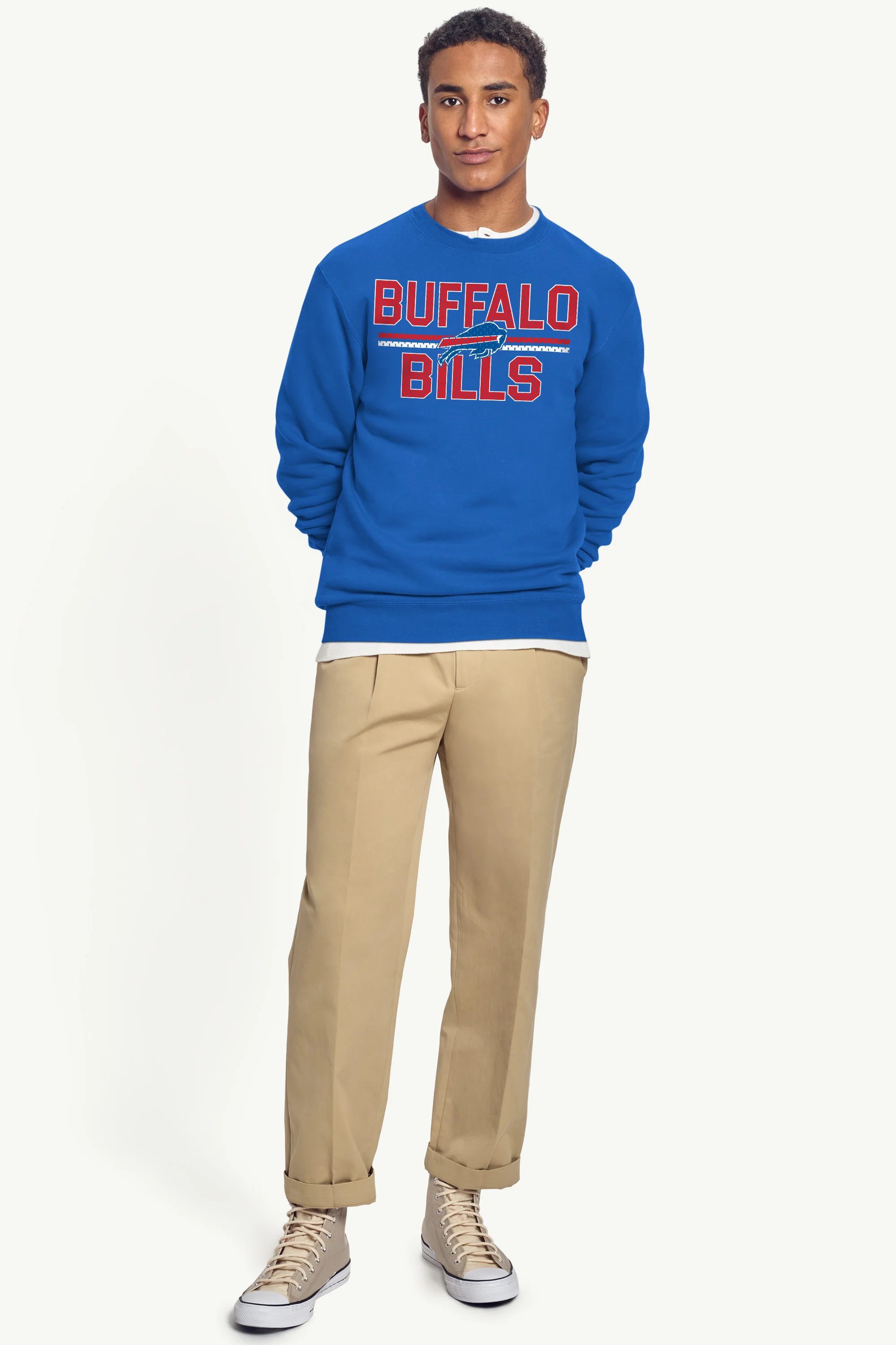 MENS BUFFALO BILLS MESH LOOK SWEATSHIRT - Image 5