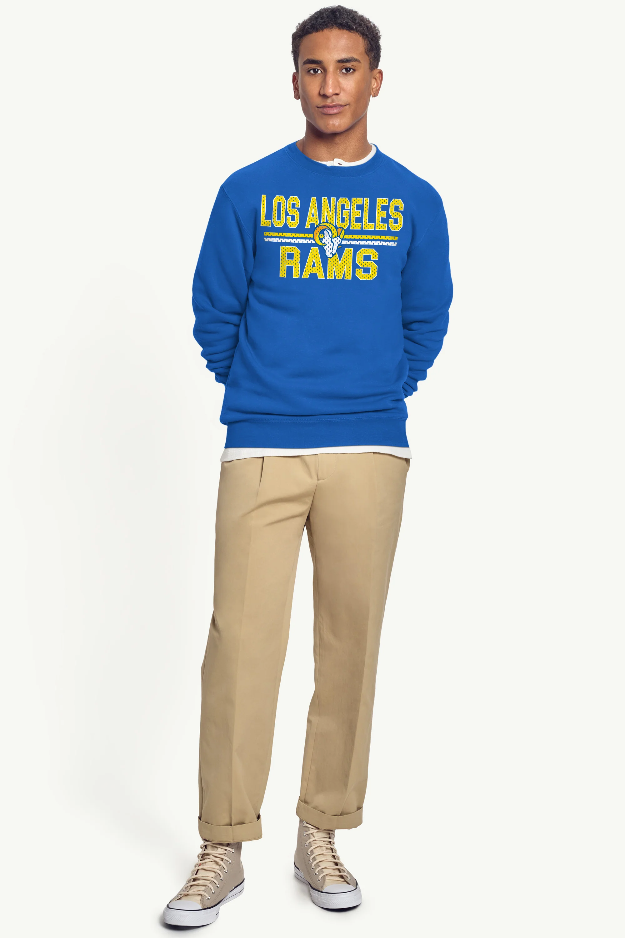 MENS LOS ANGELES RAMS MESH LOOK SWEATSHIRT - Image 5