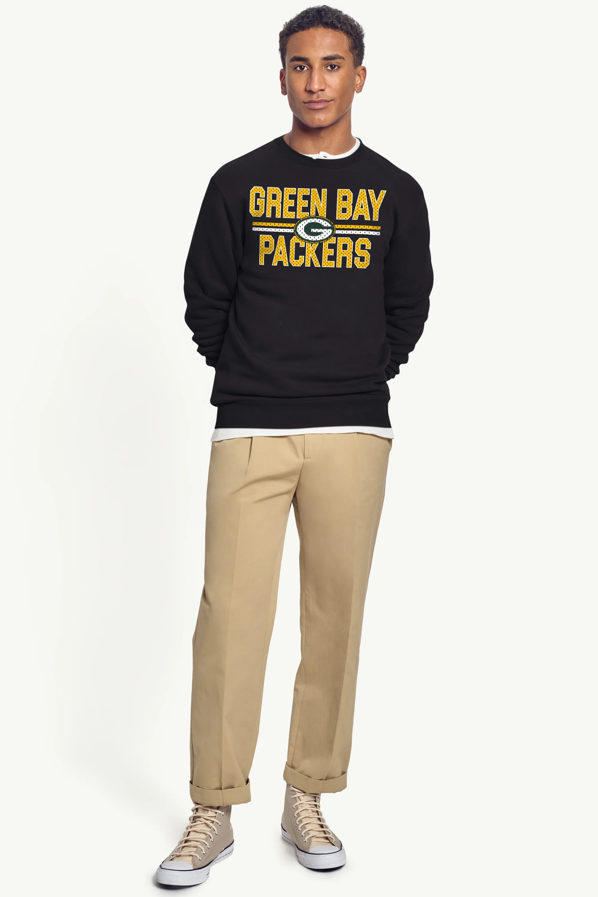 MENS GREEN BAY PACKERS MESH LOOK SWEATSHIRT - Image 5