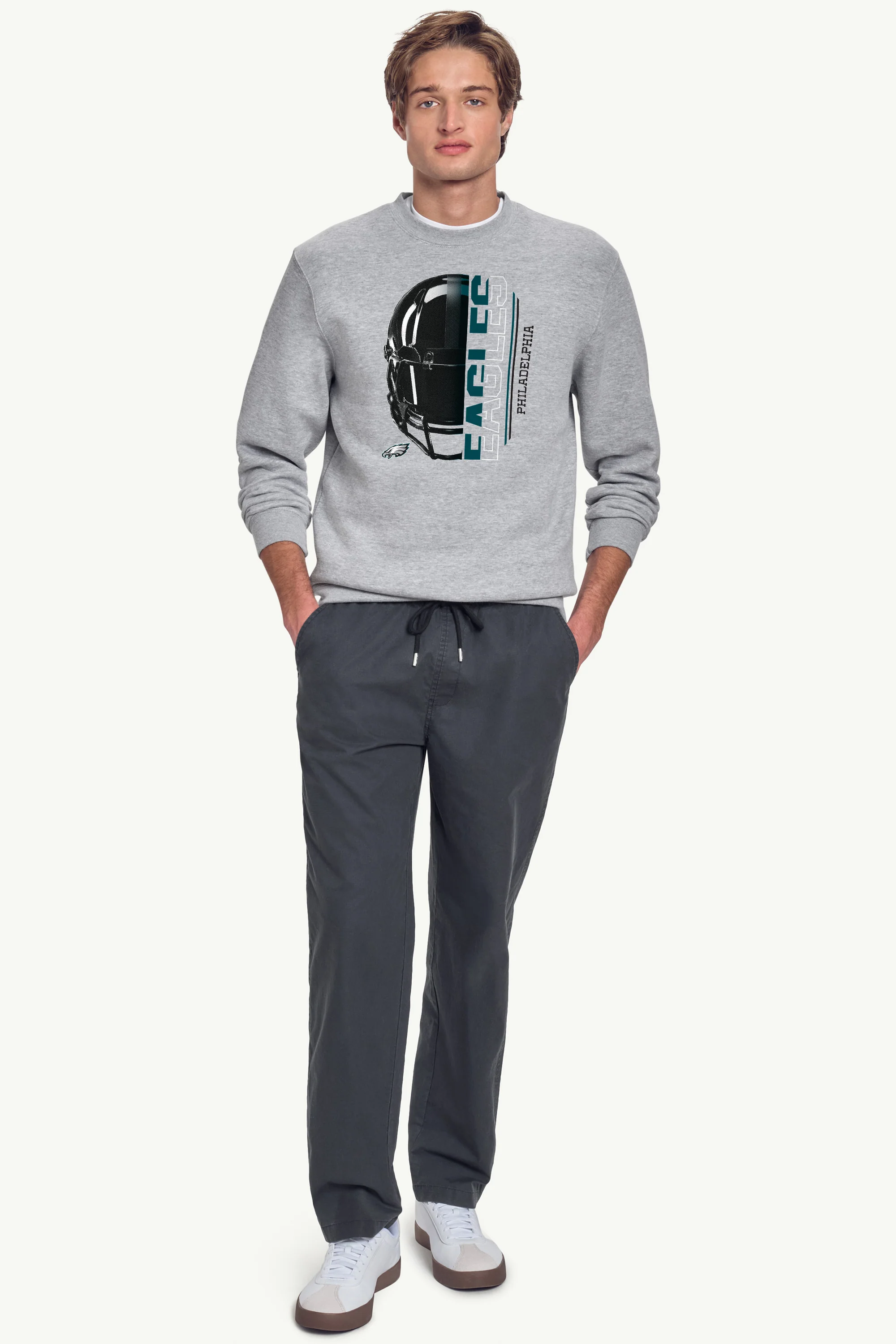 MENS PHILADELPHIA EAGLES HALF HELMET SWEATSHIRT - Image 2