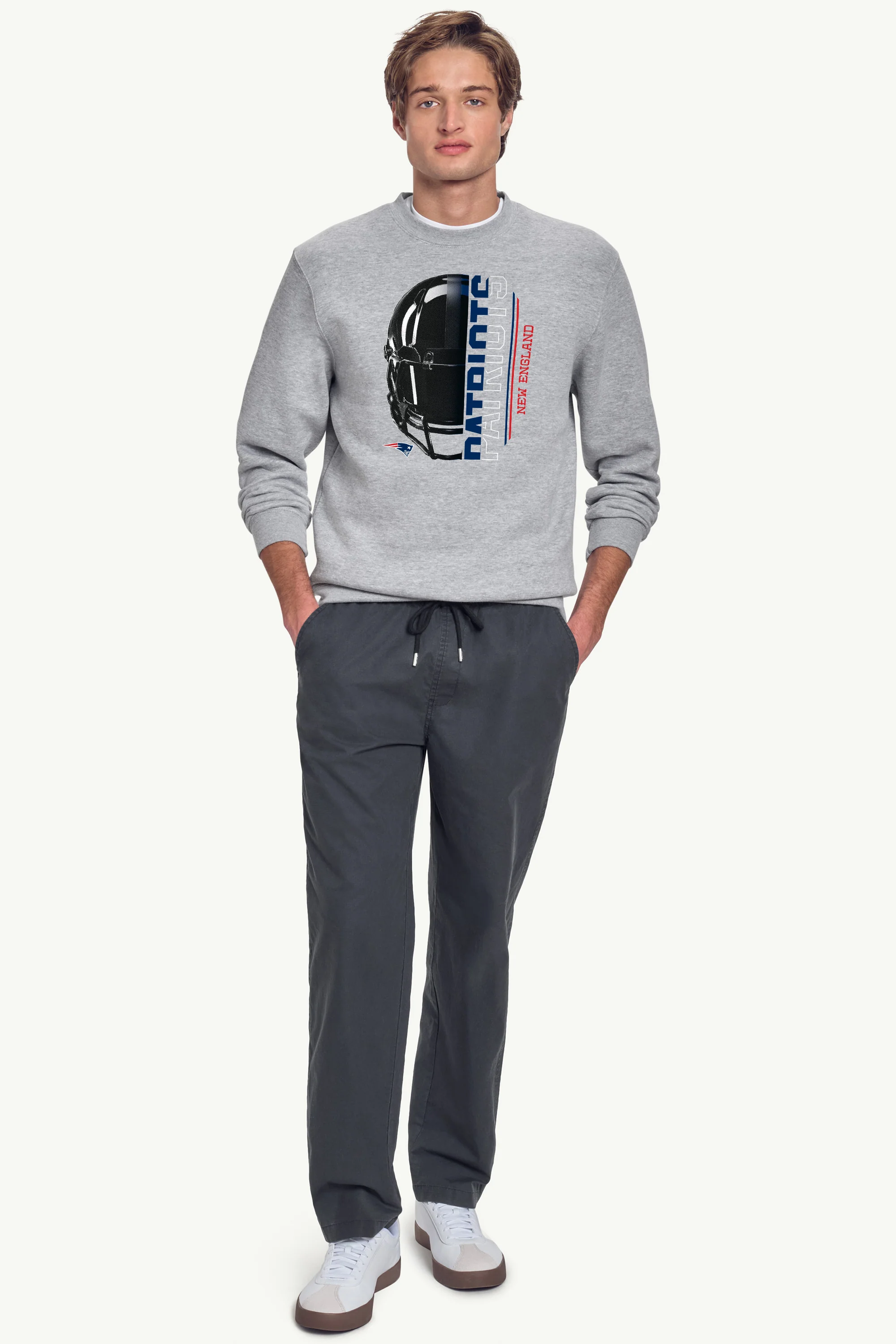 MENS NEW ENGLAND PATRIOTS HALF HELMET SWEATSHIRT - Image 3