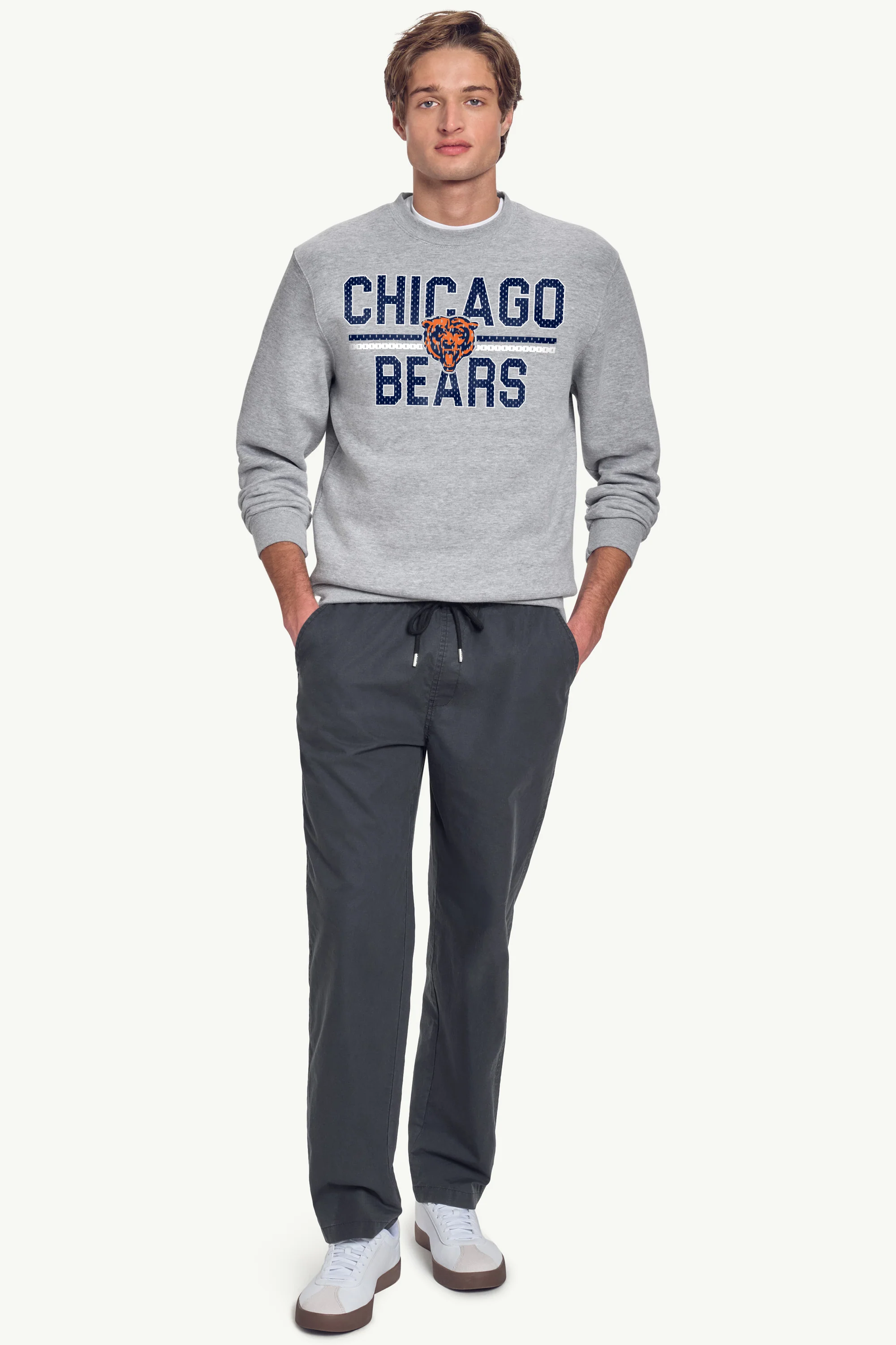 MENS CHICAGO BEARS MESH LOOK SWEATSHIRT - Image 5