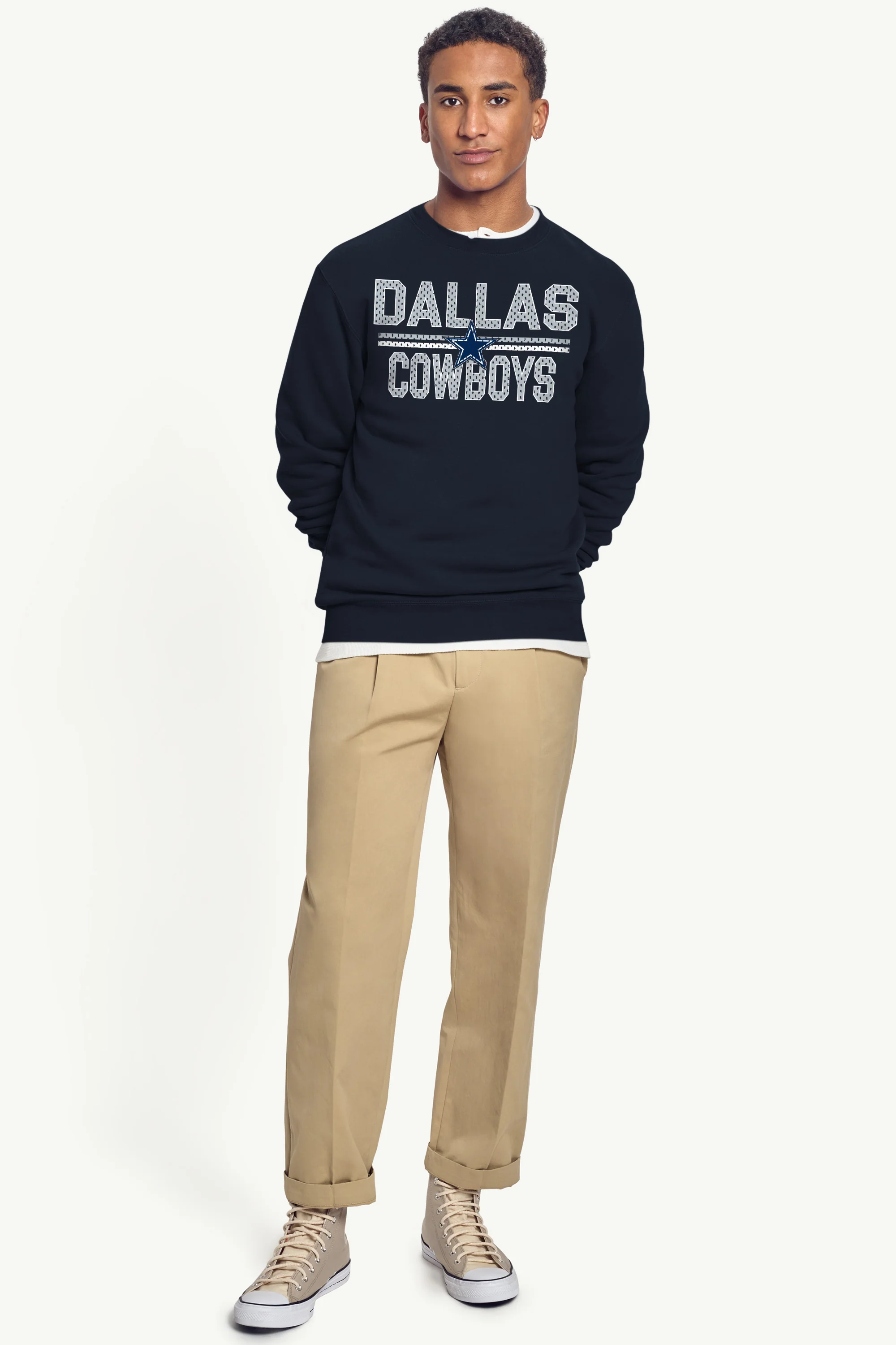 MENS DALLAS COWBOYS MESH LOOK SWEATSHIRT - Image 3