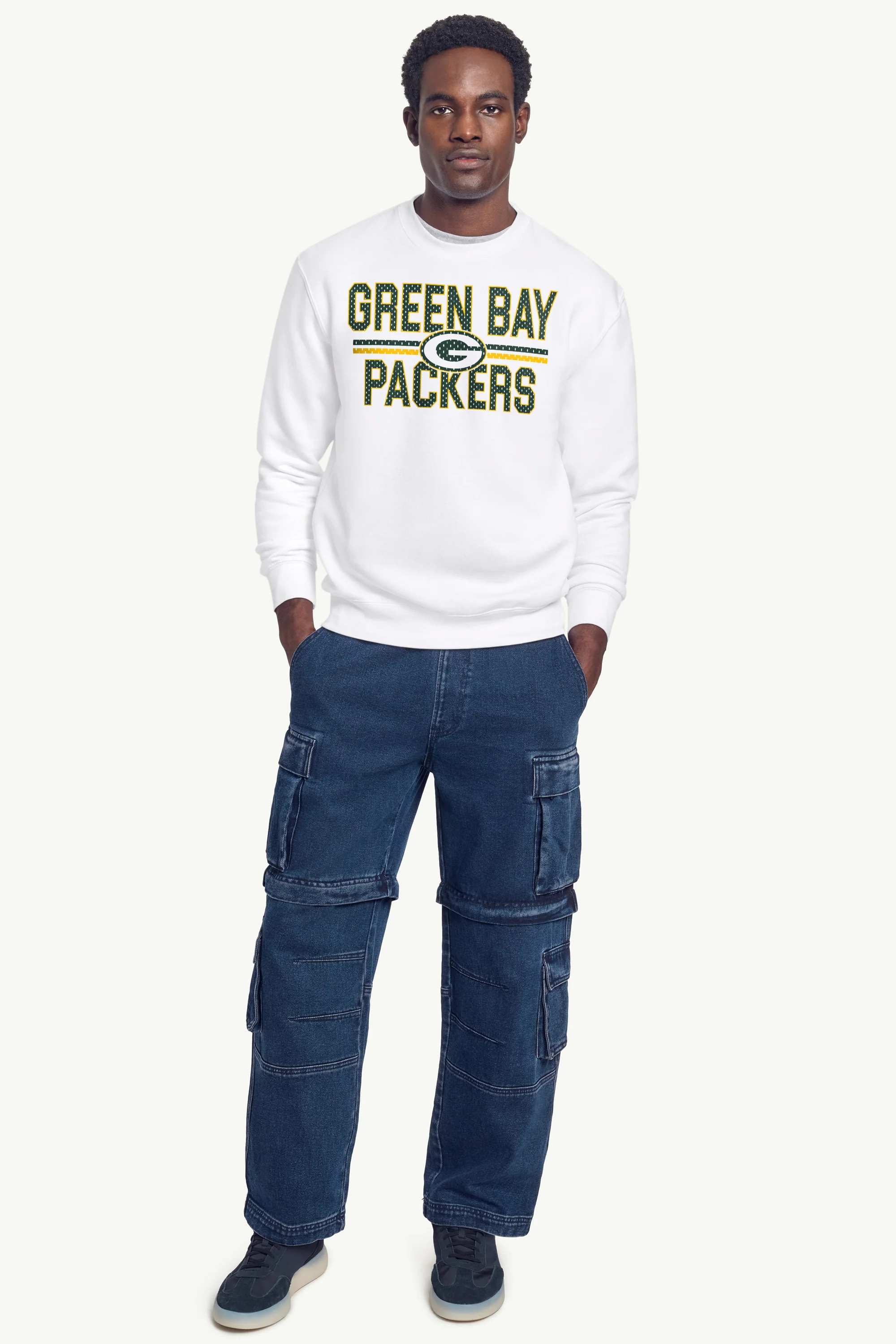 MENS GREEN BAY PACKERS MESH LOOK SWEATSHIRT - Image 2